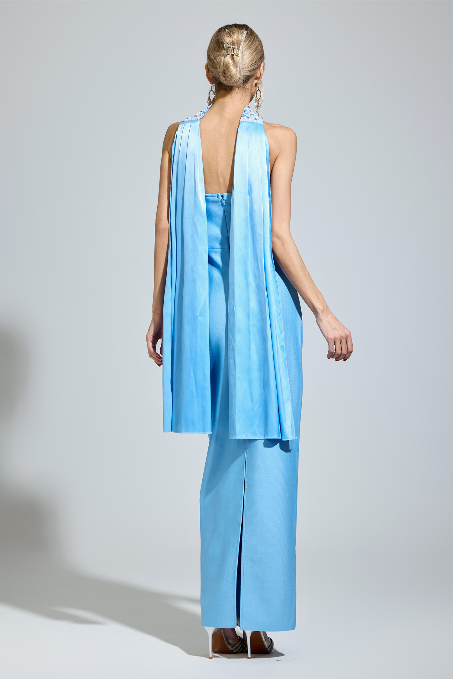 Baldwin Blue Halterneck Bandage Dress