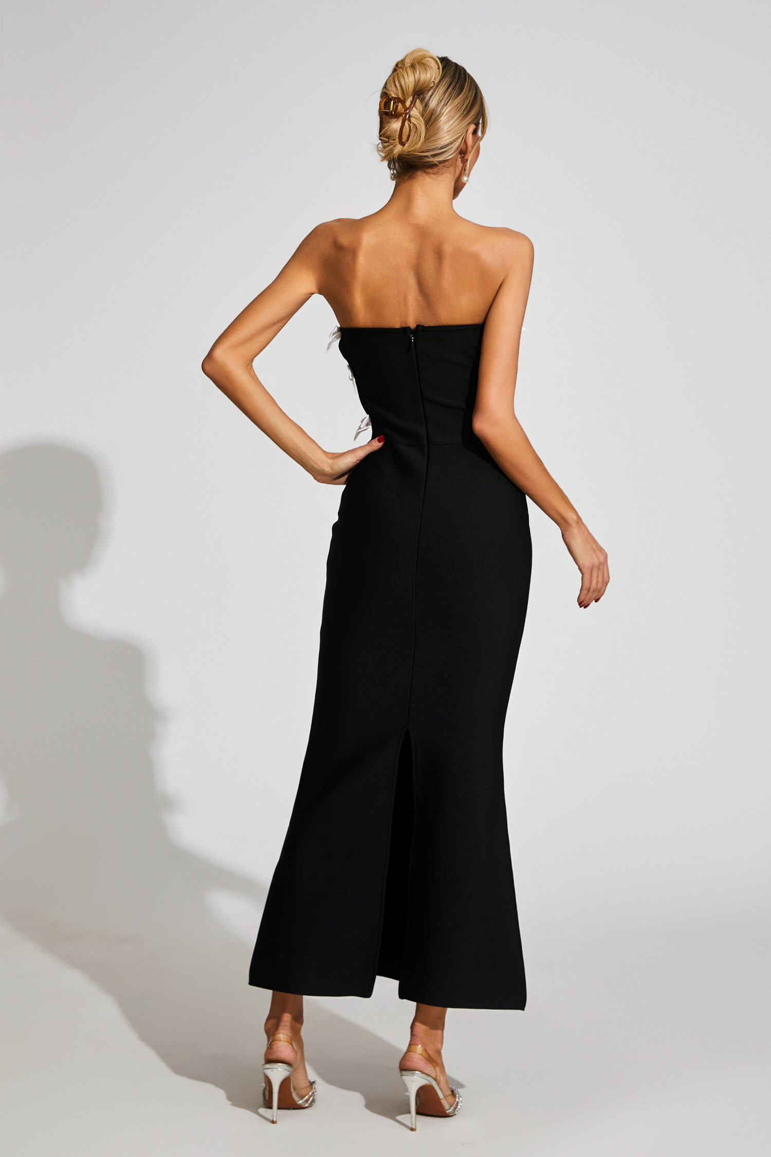Barton Black Bow Tie Bandage Dress