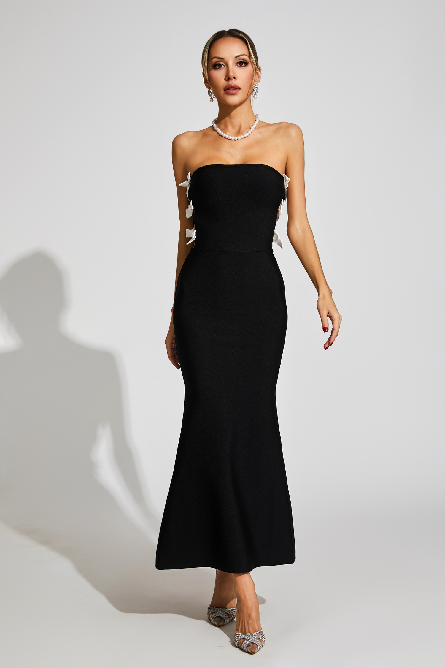 Barton Black Bow Tie Bandage Dress