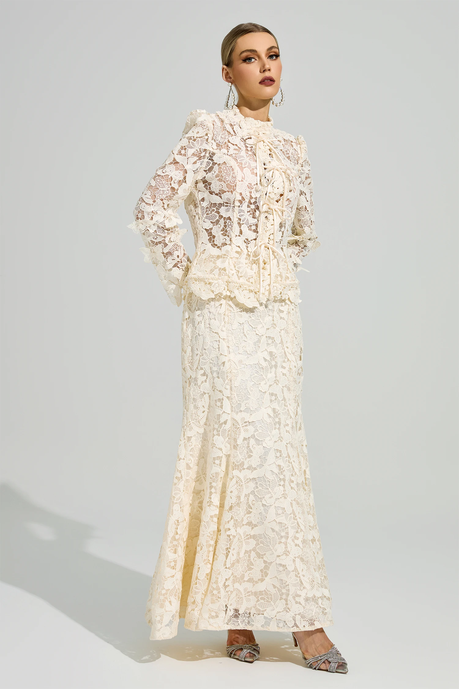 Basin White Lace Set