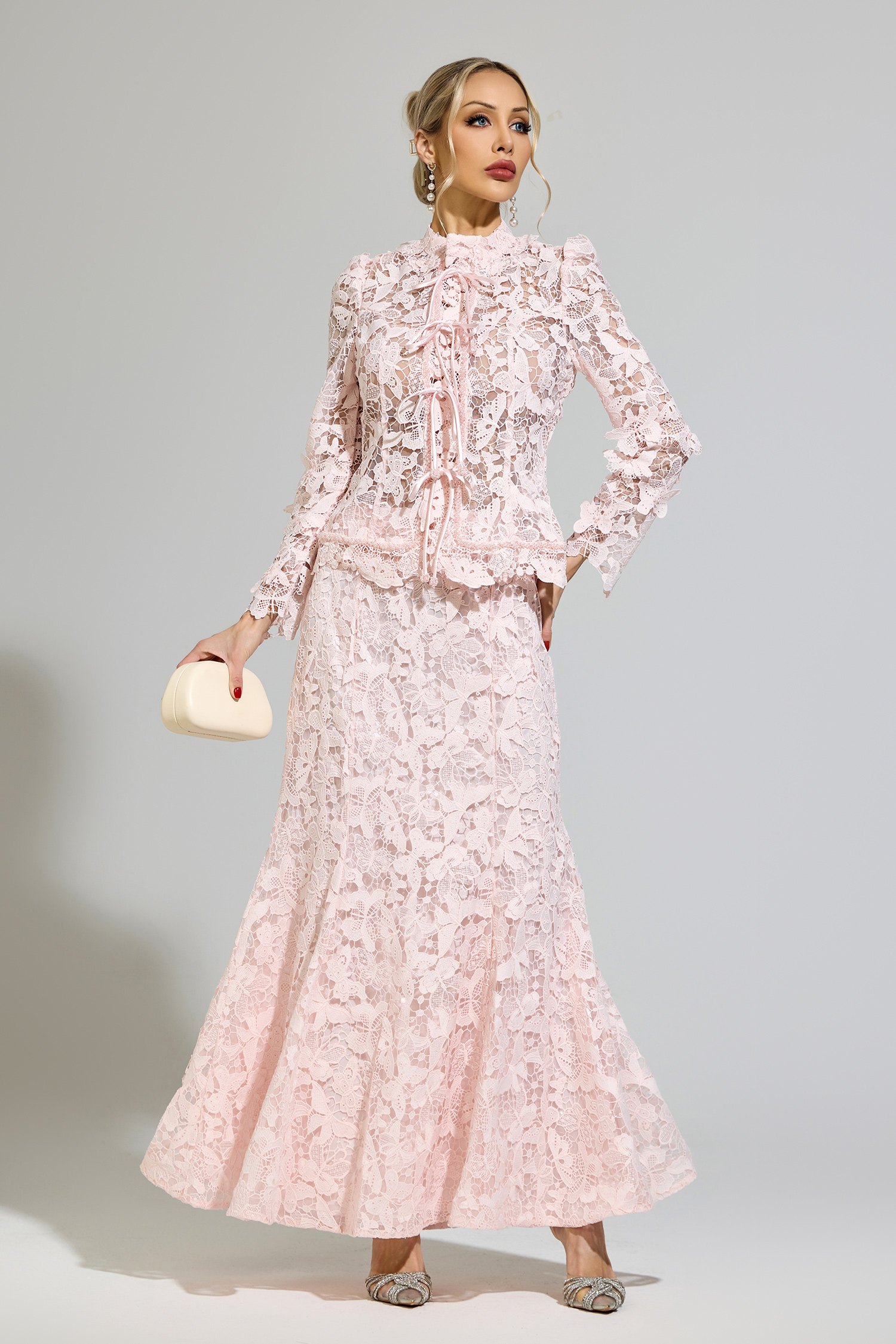 Basin Pink Lace Set