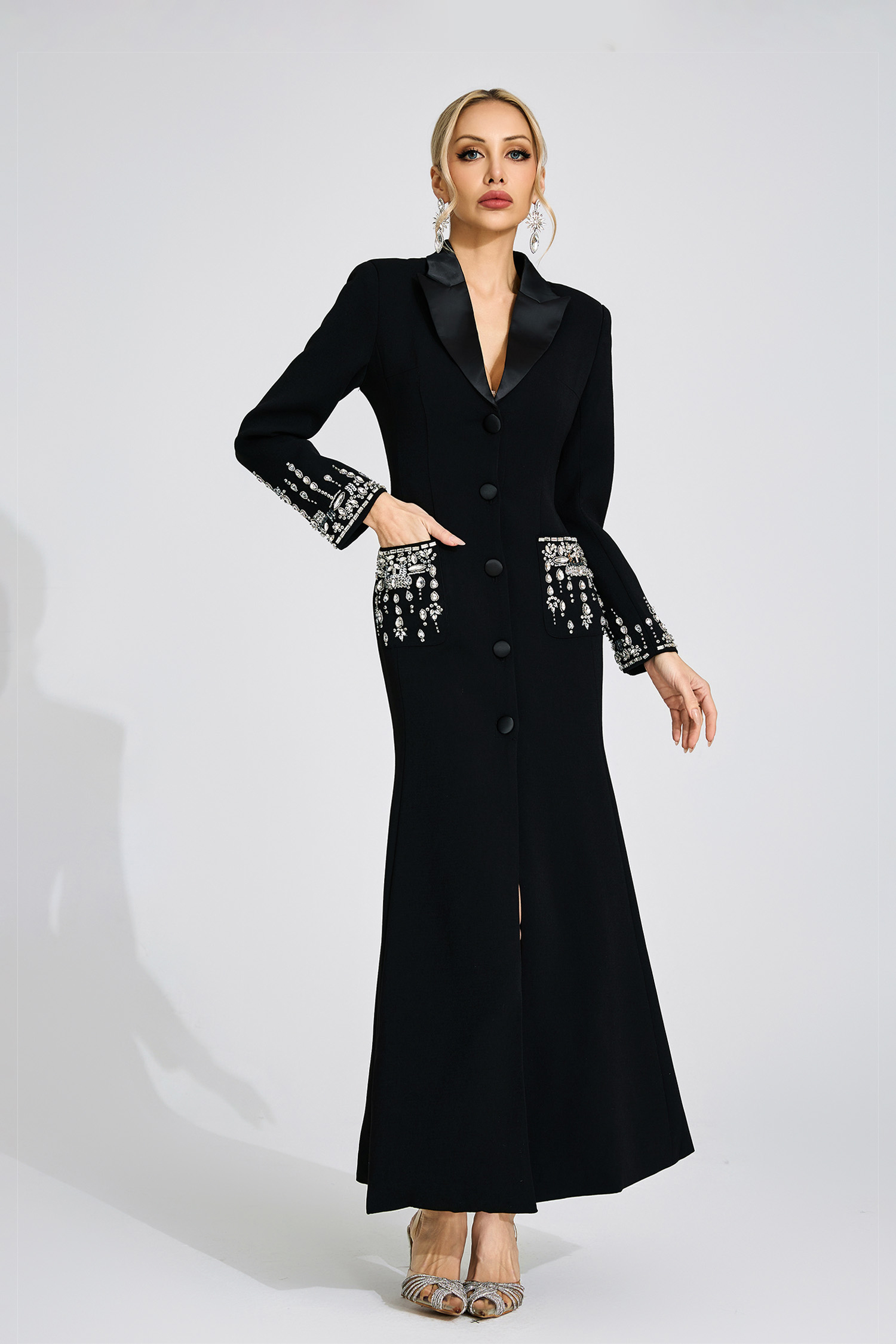 Beca Black Diamond Maxi Dress