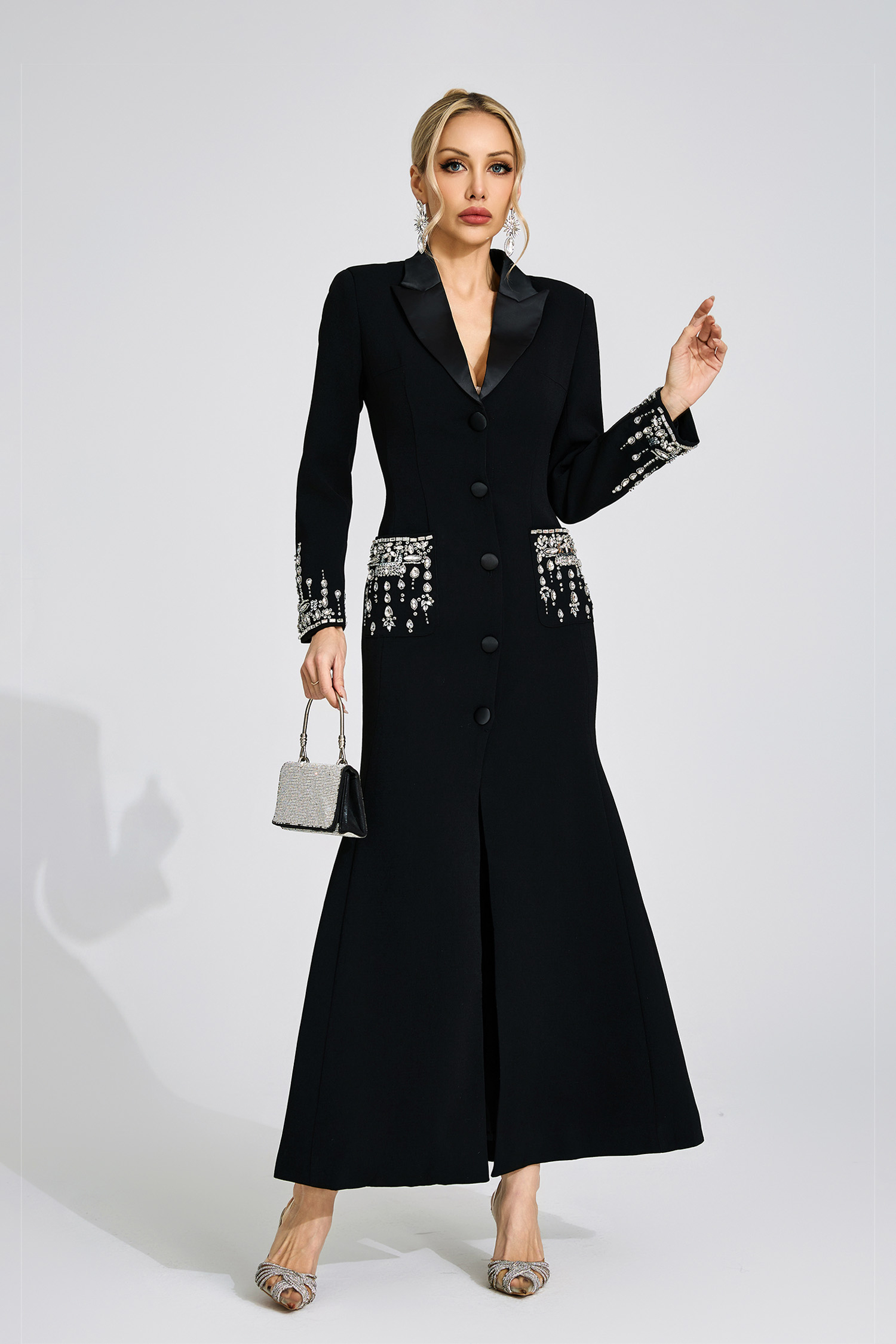 Beca Black Diamond Maxi Dress