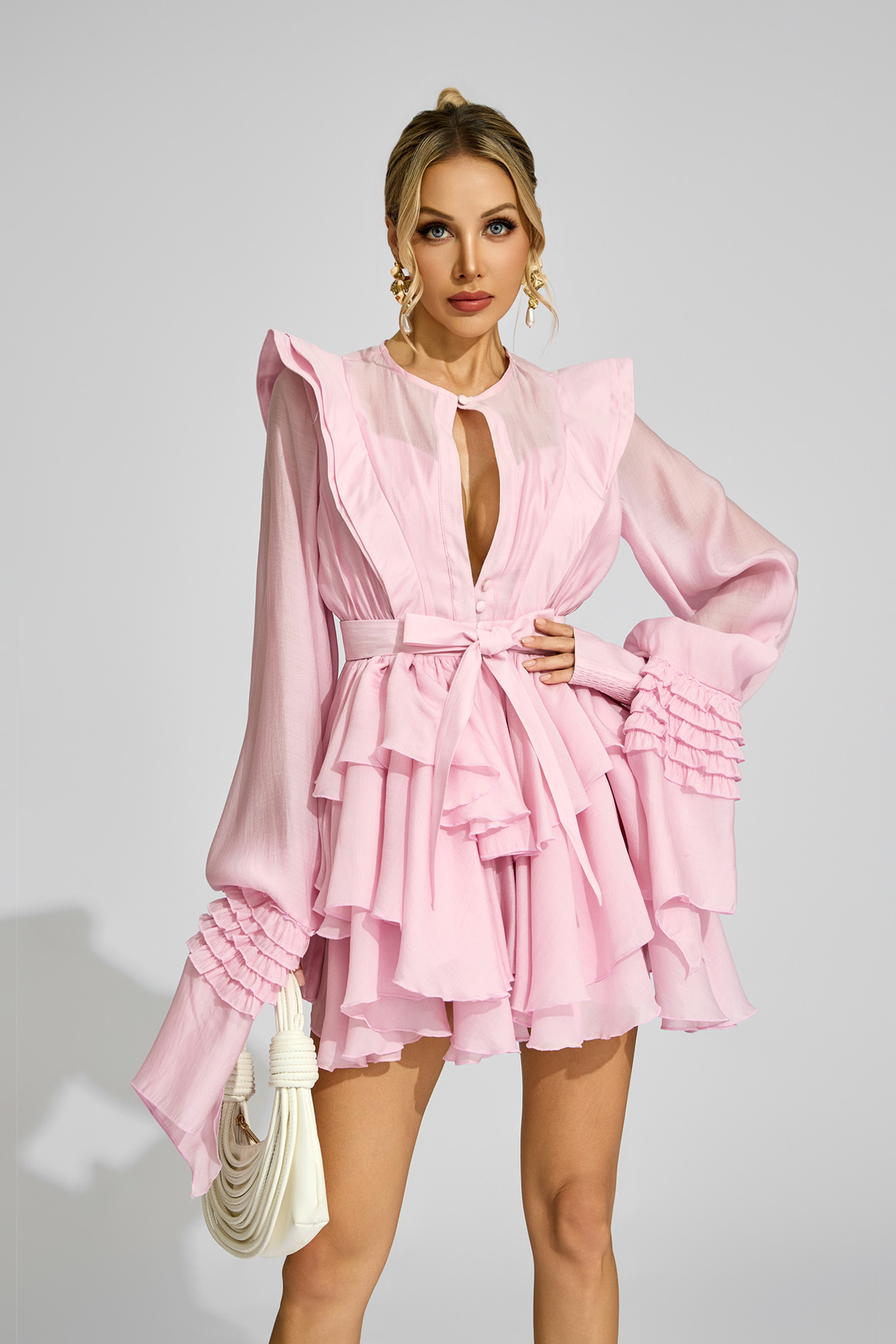 Beerbohm Pink Ruffled Dress