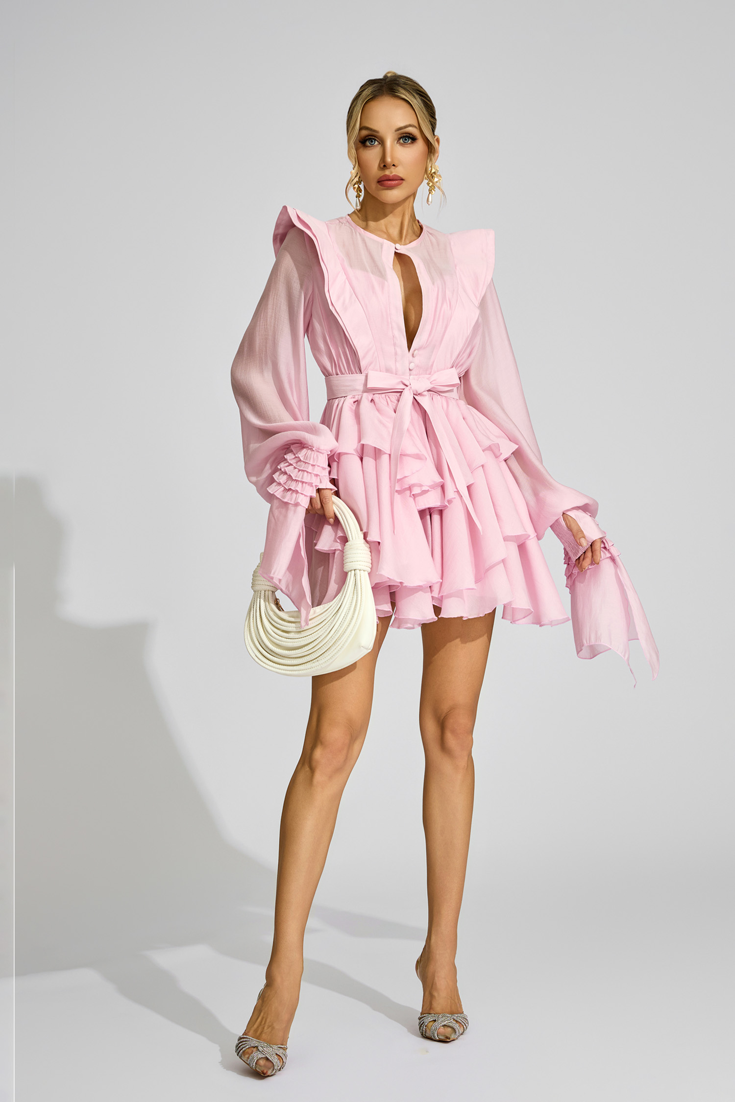 Beerbohm Pink Ruffled Dress