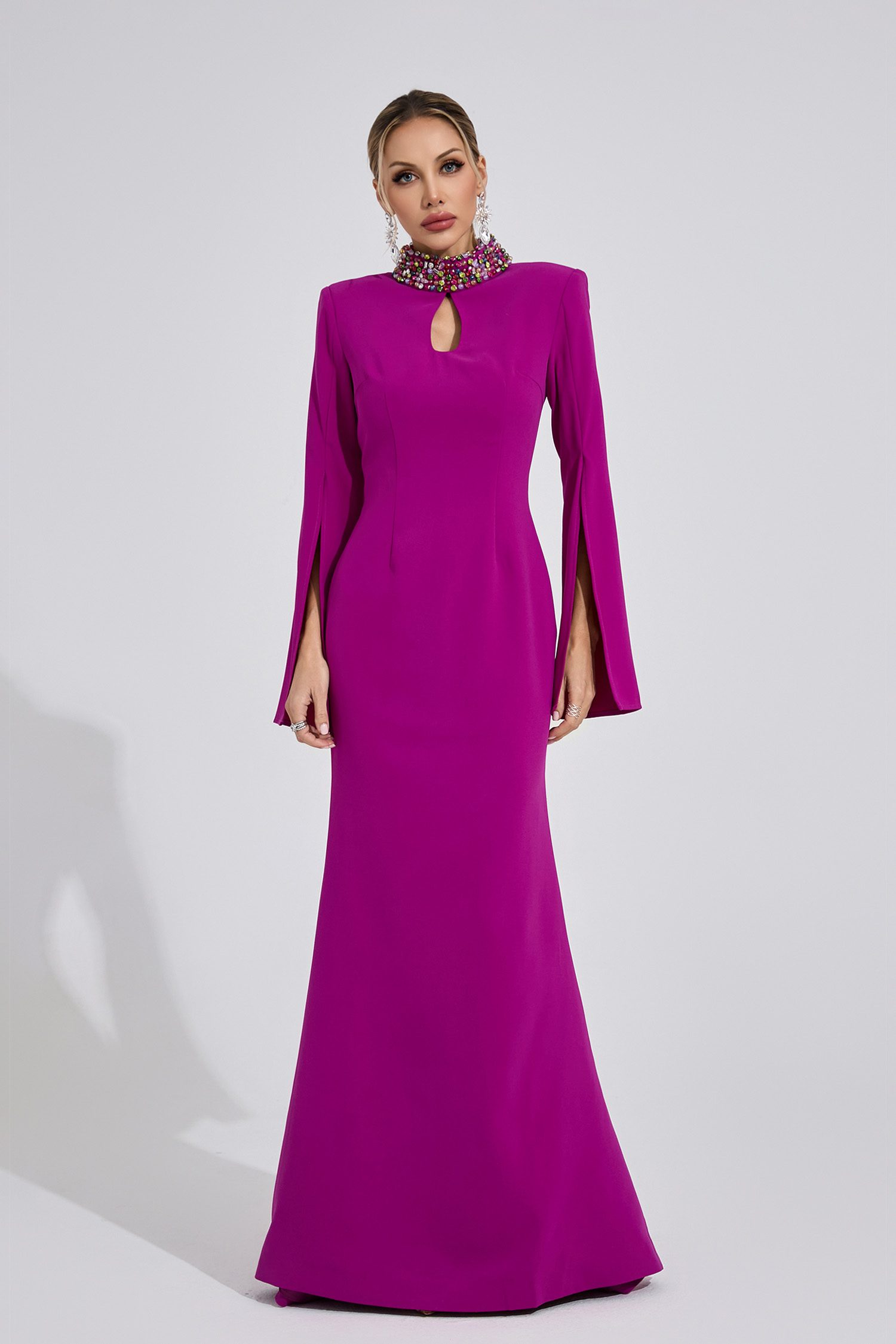 Bellatrix Purple Red Diamond Maxi Dress
