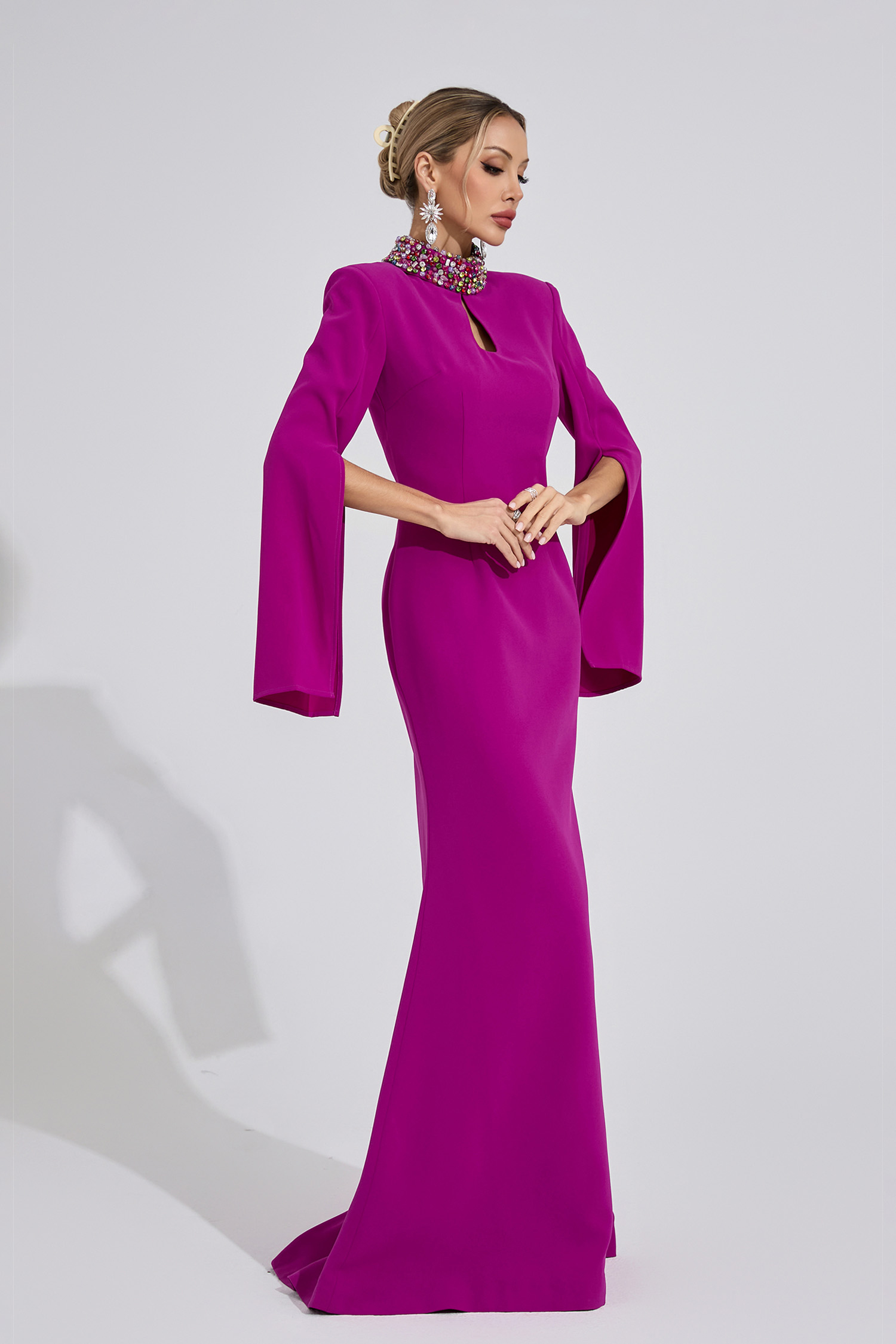 Bellatrix Purple Red Diamond Maxi Dress