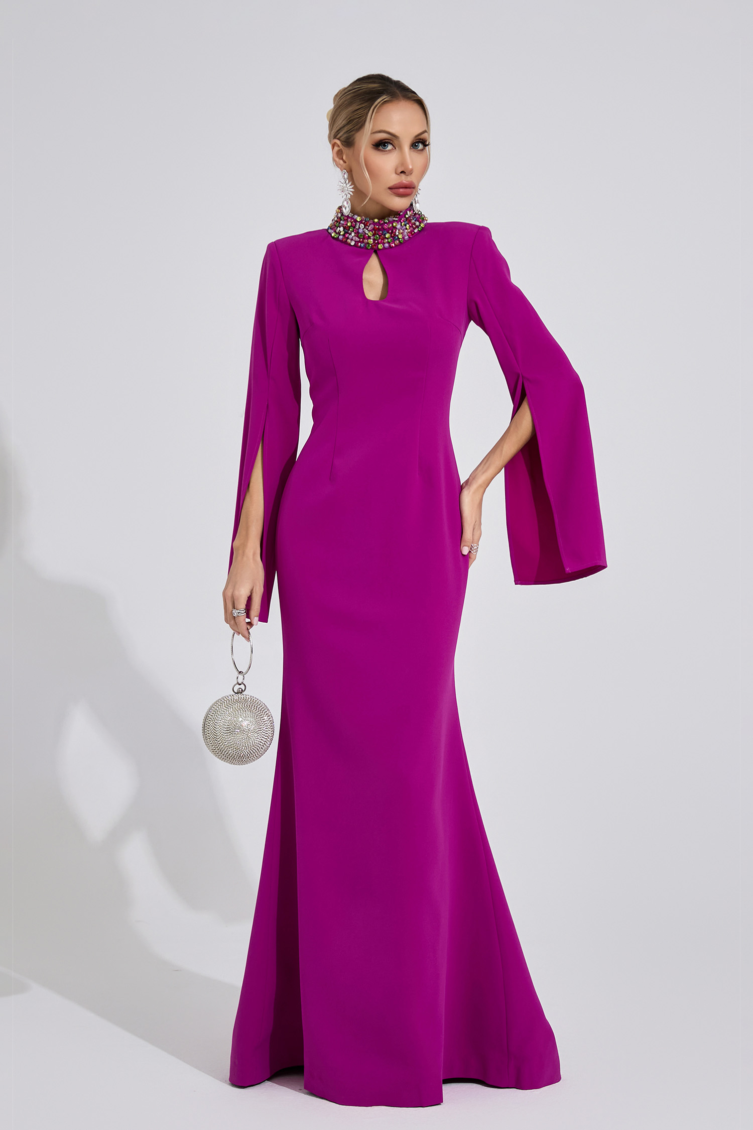 Bellatrix Purple Red Diamond Maxi Dress