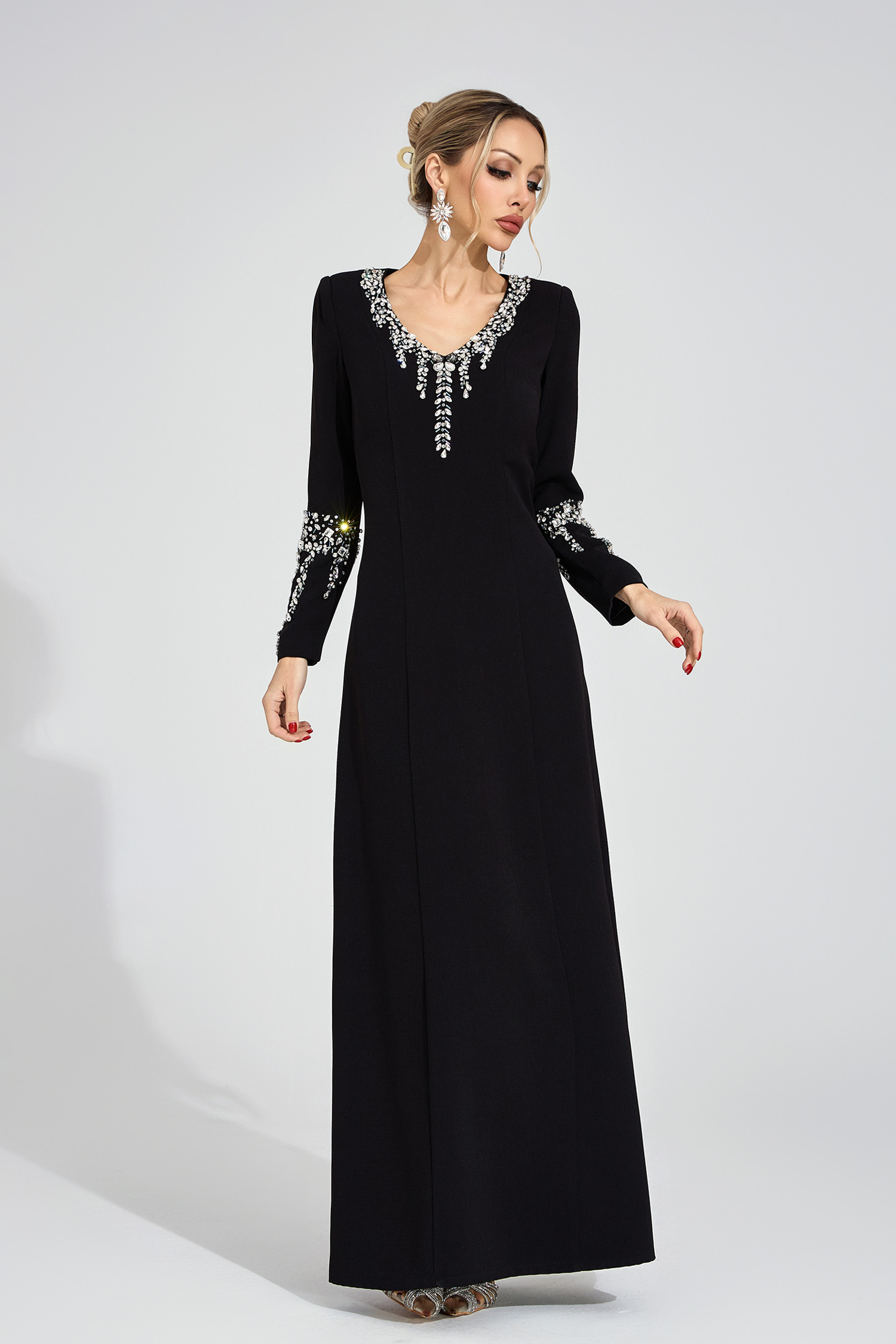 Belle Black Diamond Maxi Dress