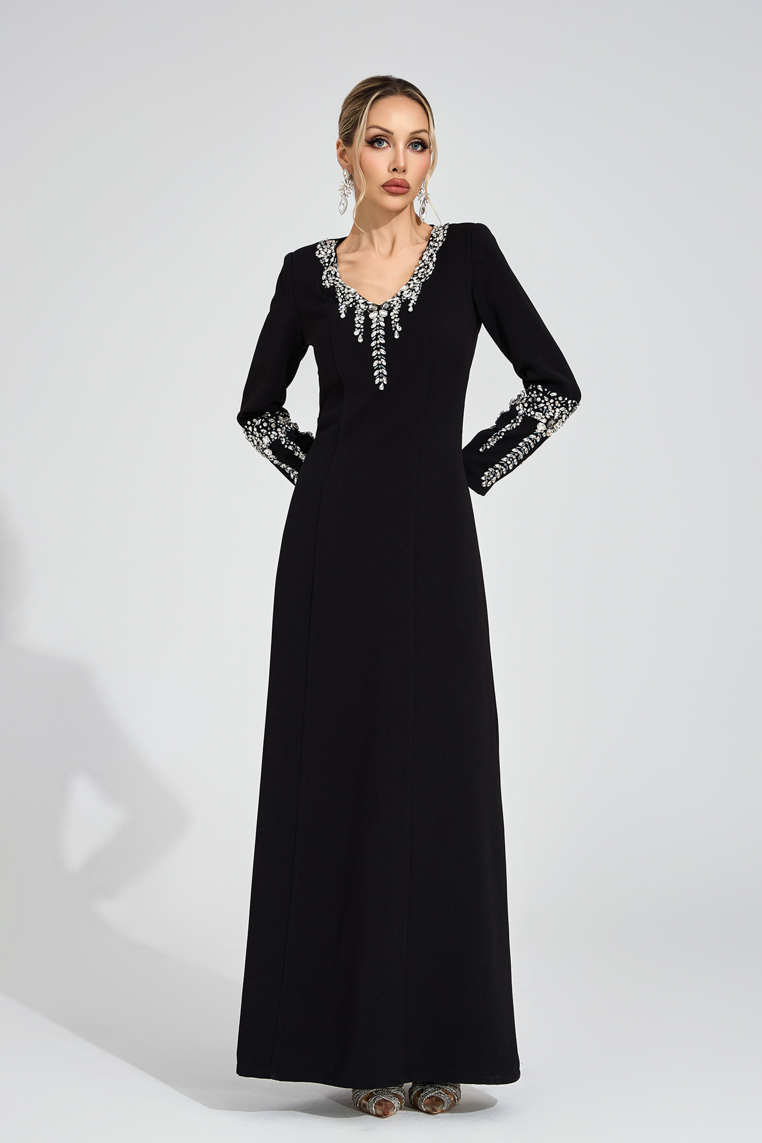 Belle Black Diamond Maxi Dress