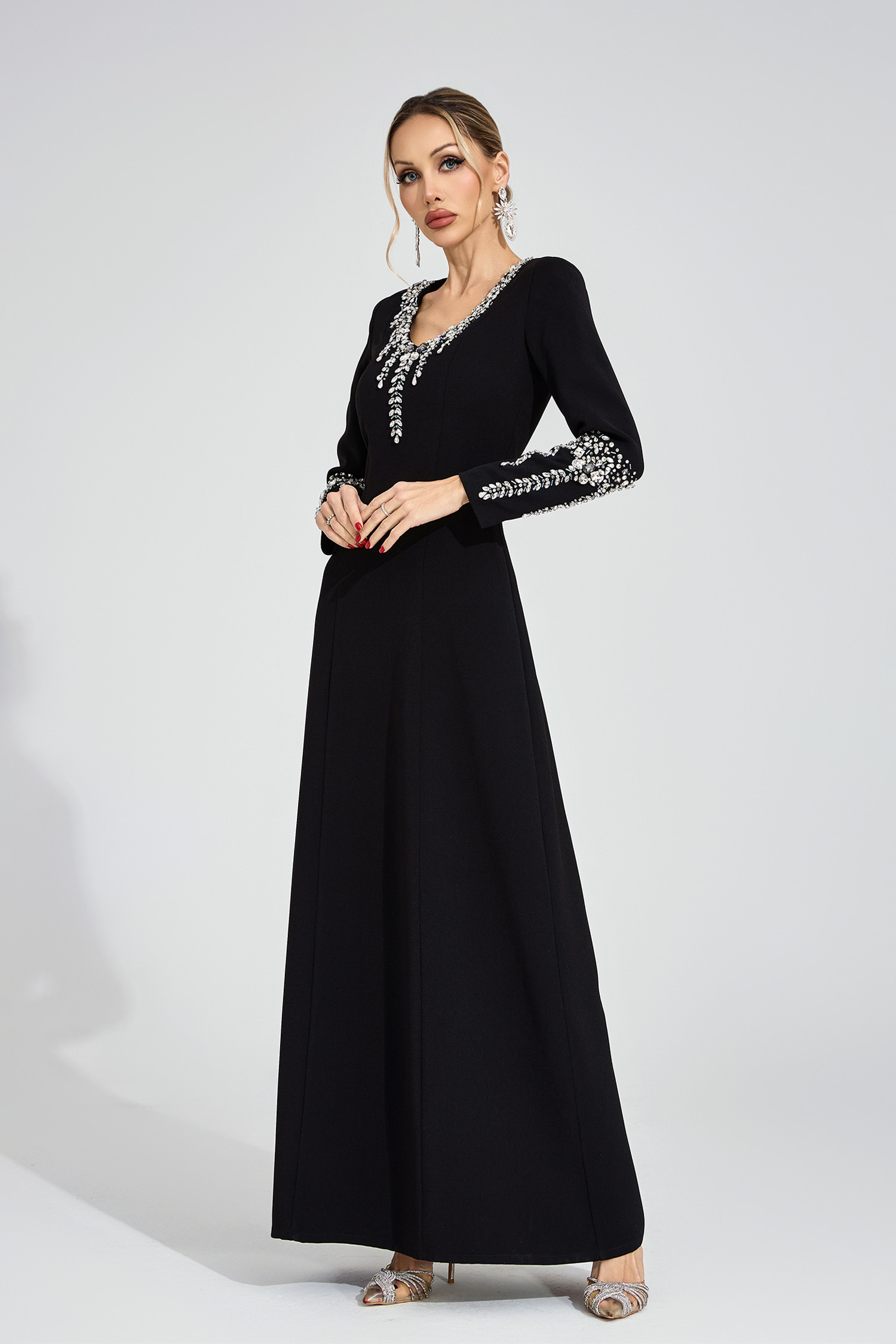 Belle Black Diamond Maxi Dress