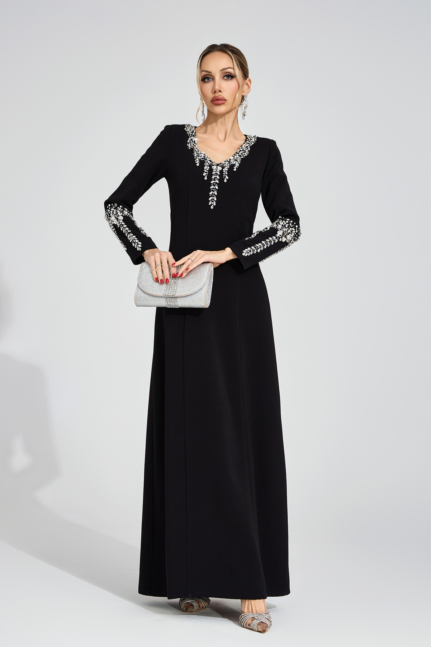 Belle Black Diamond Maxi Dress
