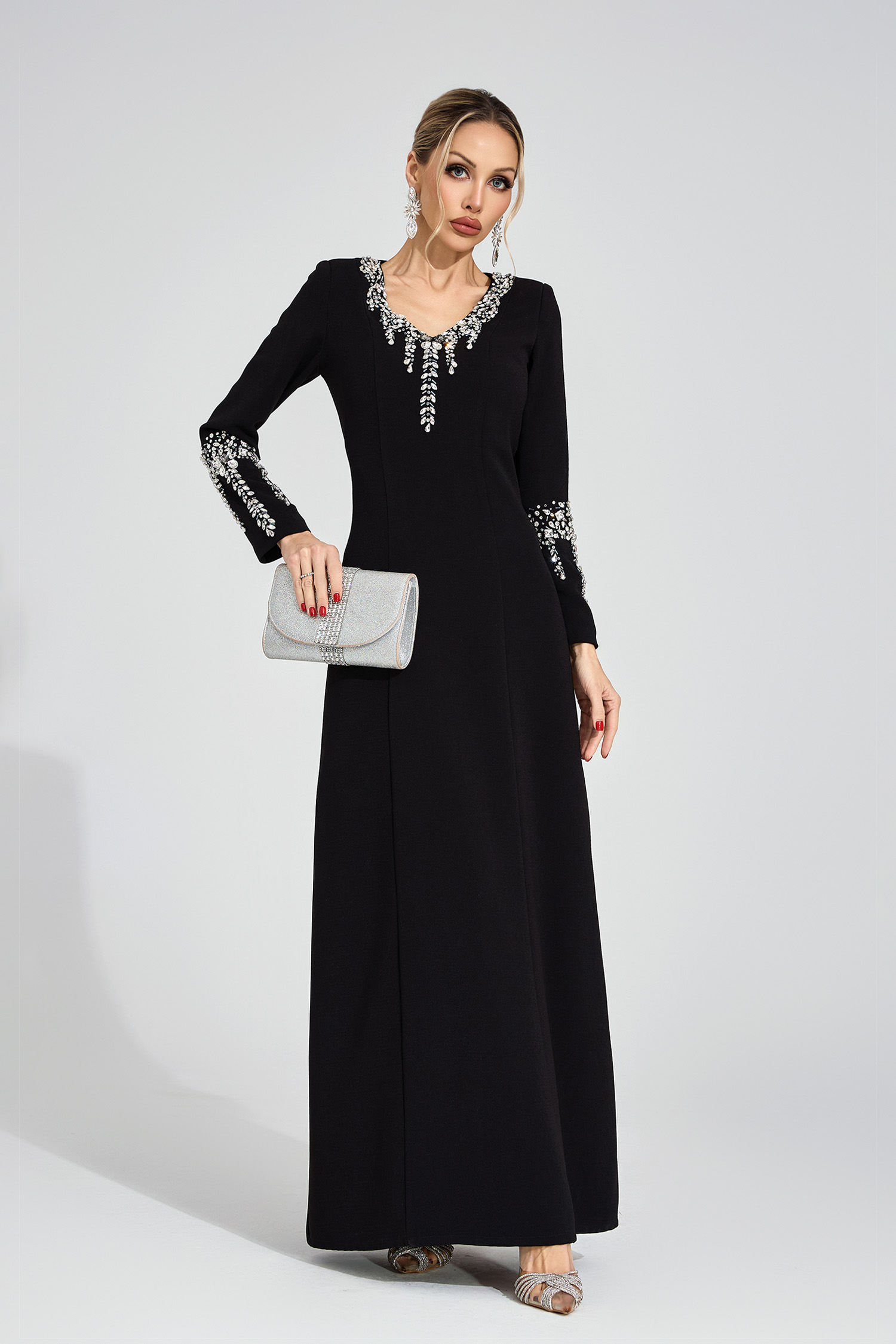 Belle Black Diamond Maxi Dress