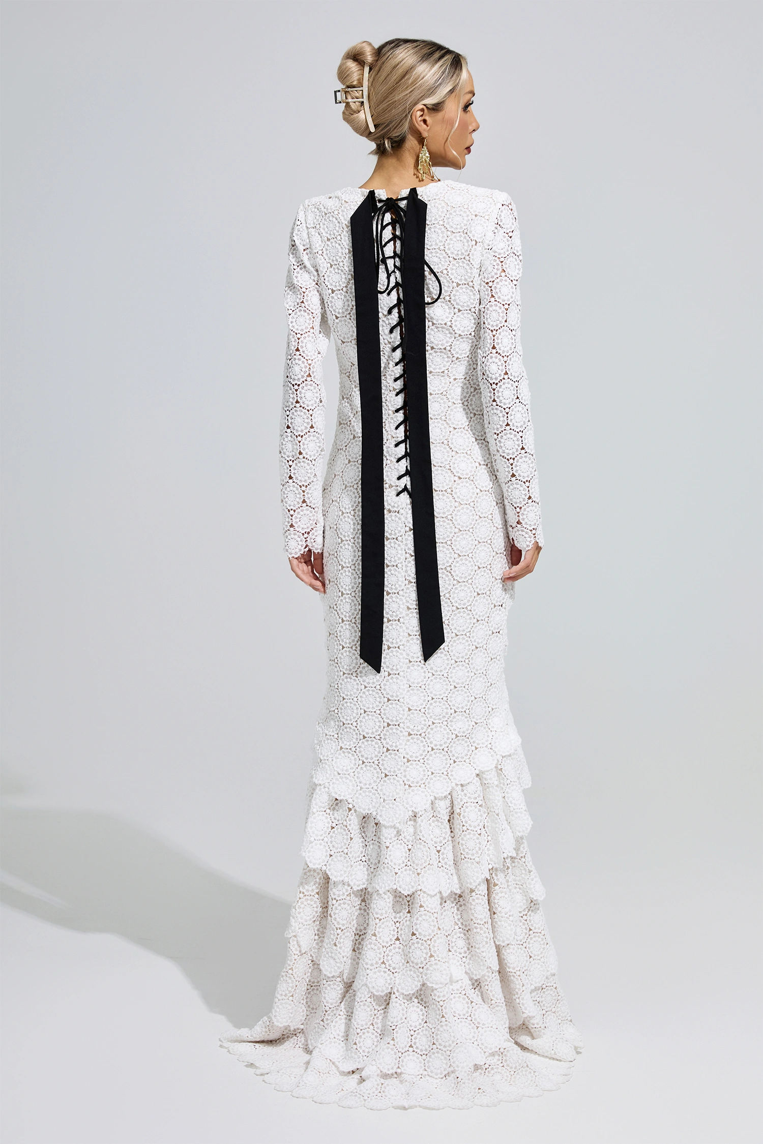 Berthe White Lace Mermaid Dress