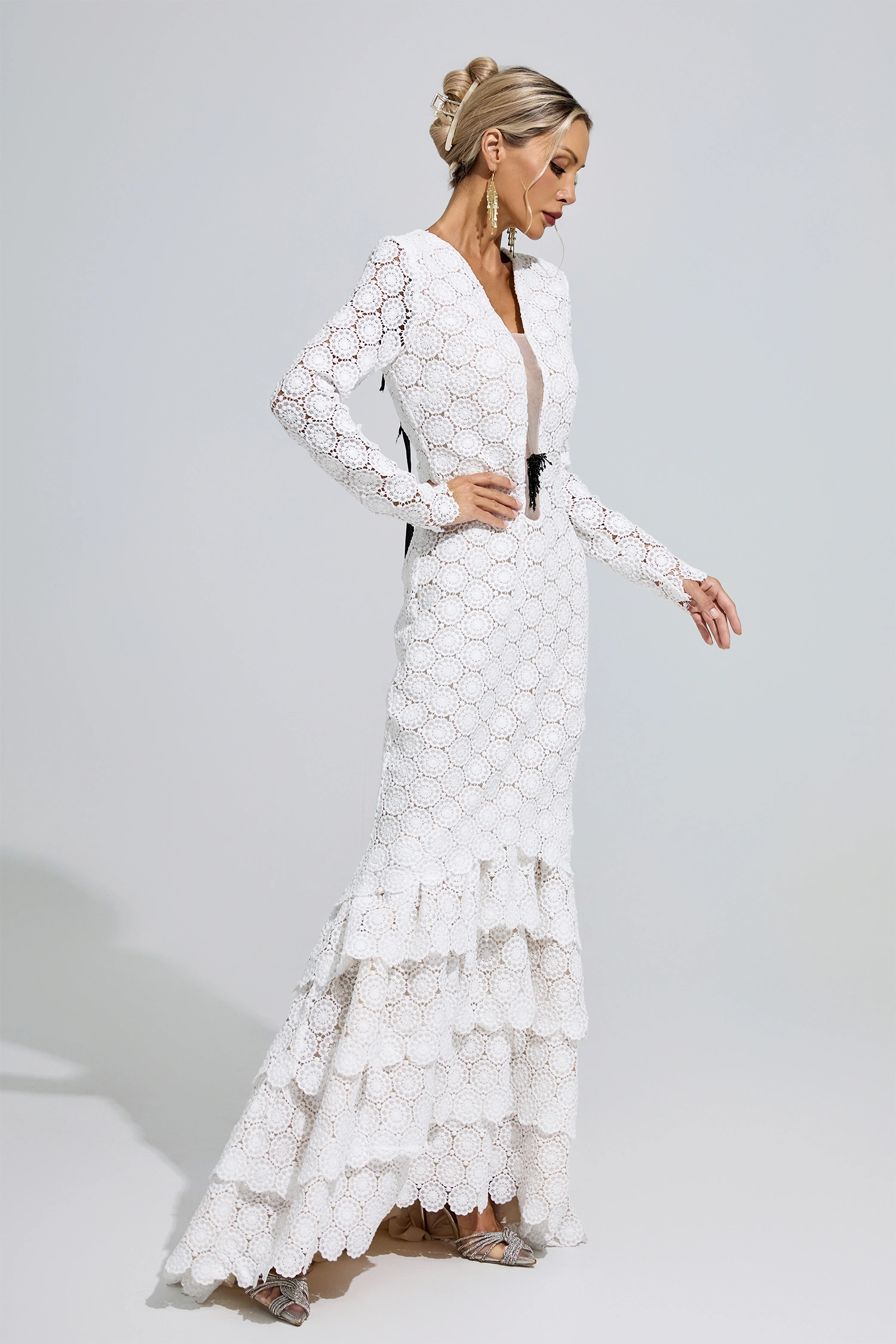 Berthe White Lace Mermaid Dress
