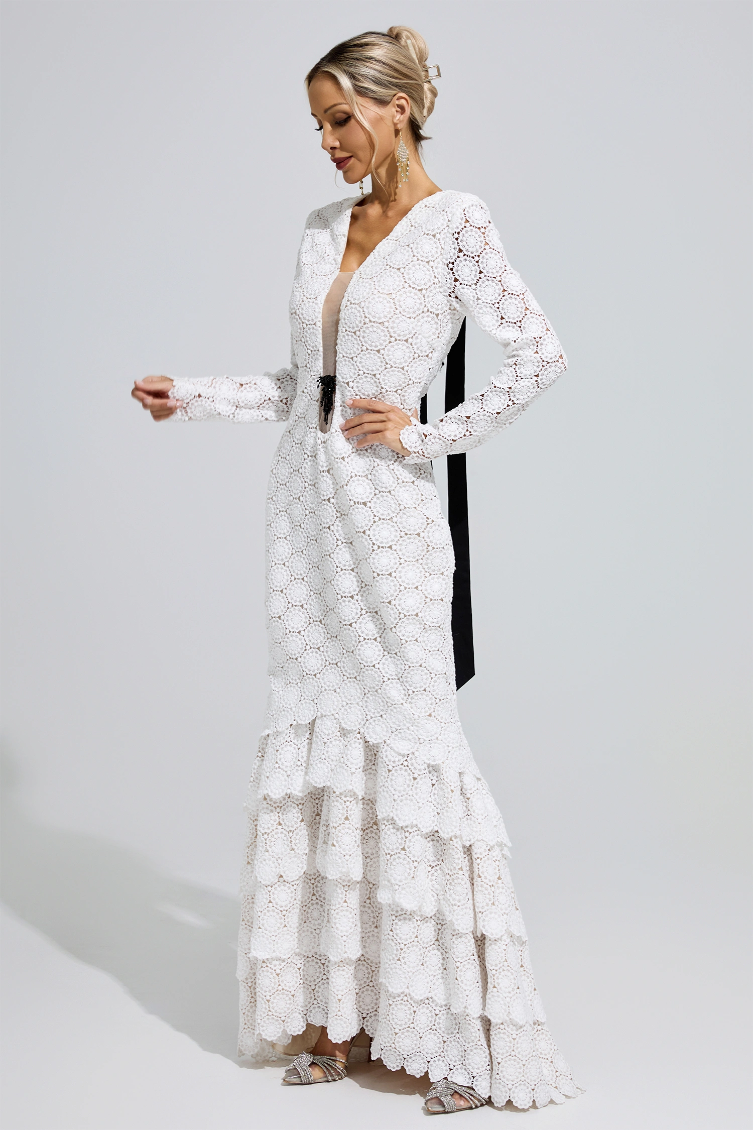 Berthe White Lace Mermaid Dress