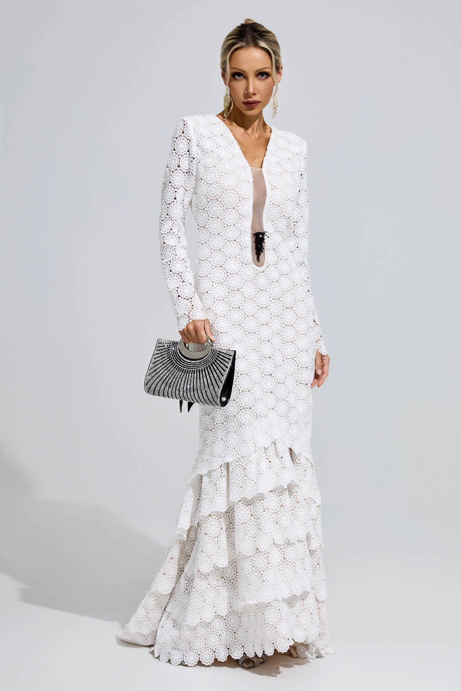 Berthe White Lace Mermaid Dress