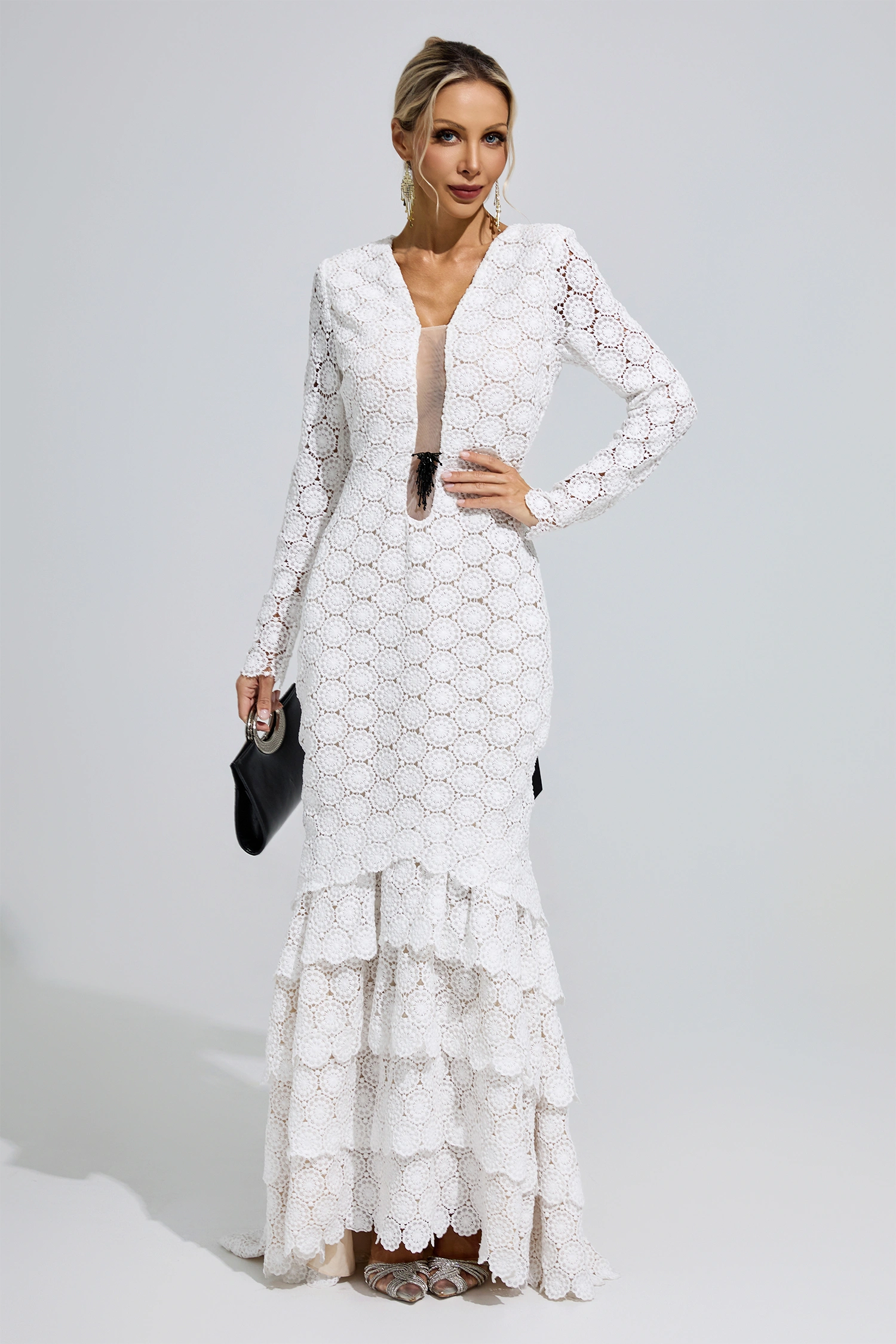 Berthe White Lace Mermaid Dress