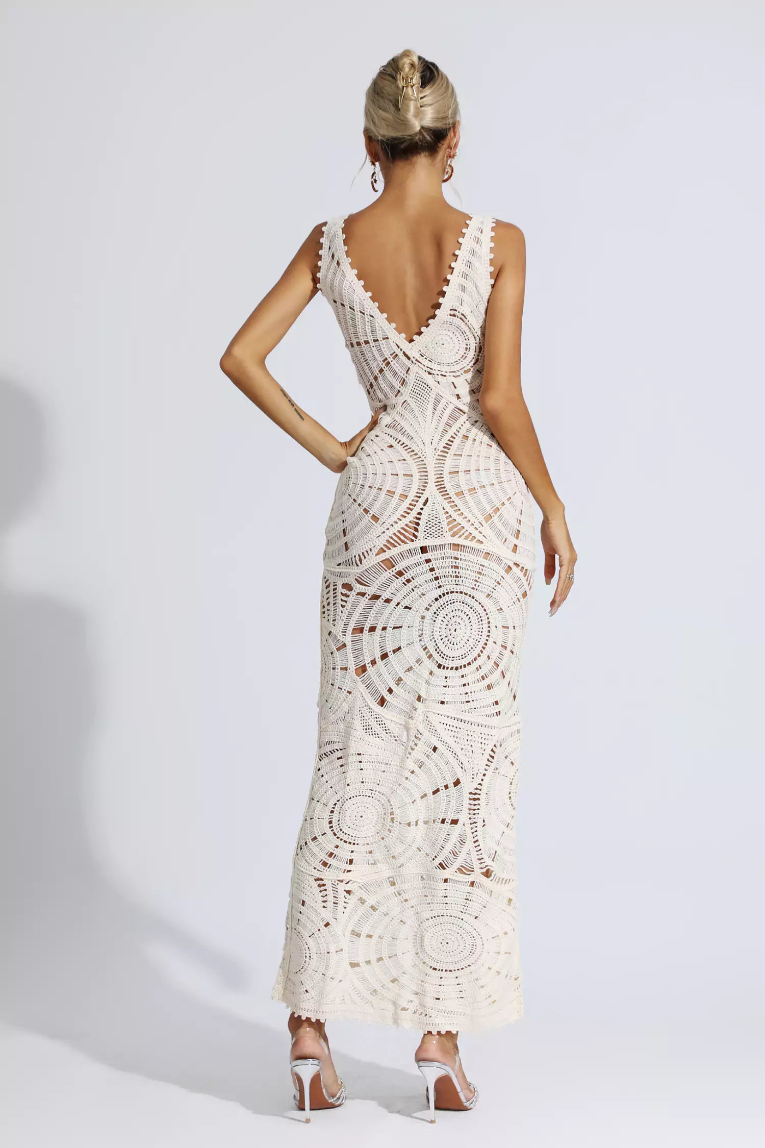 Bianca White Cutout Bodycon Maxi Dress-CATCHALL