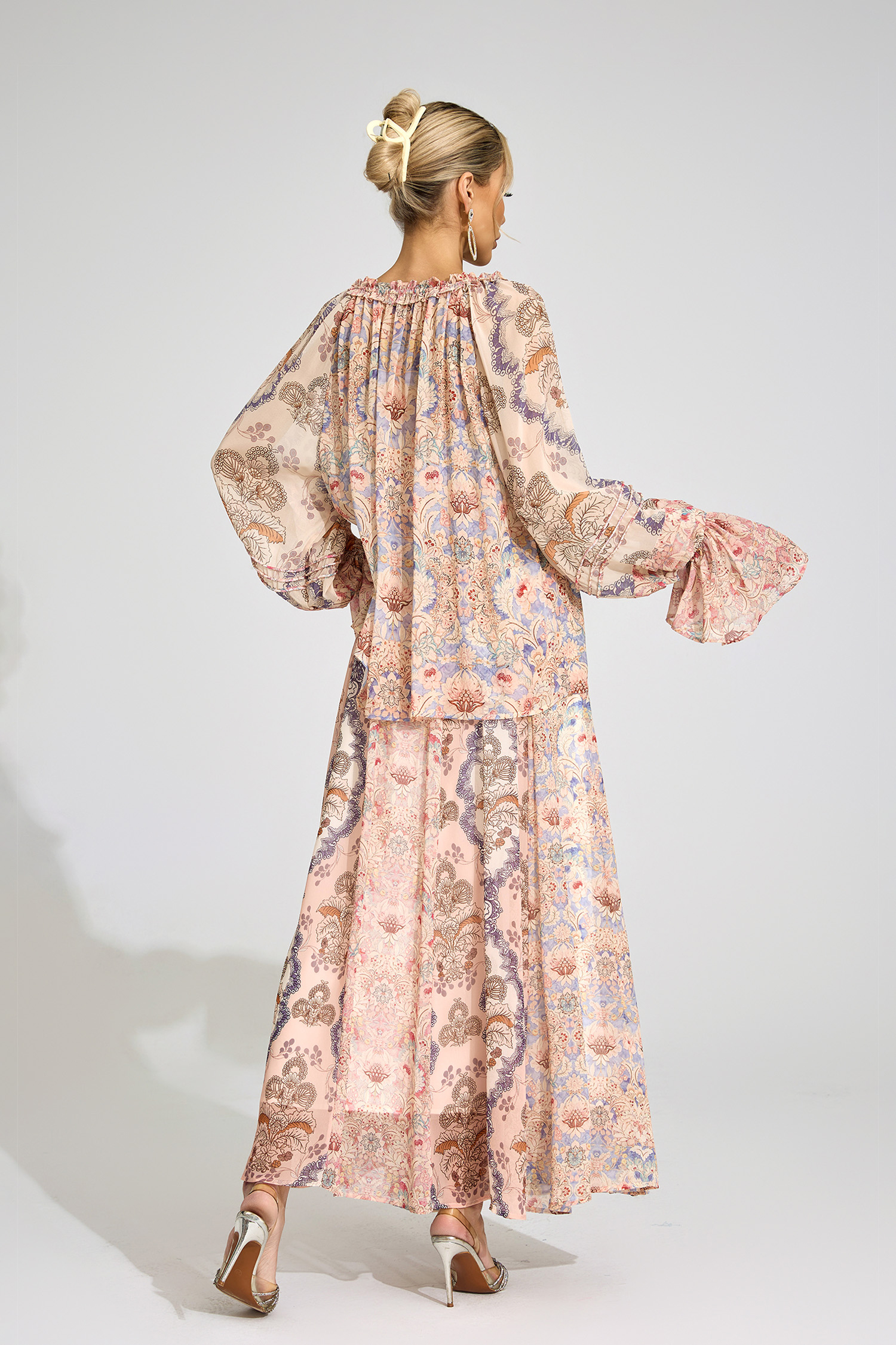 Birgit Pink Printed Set