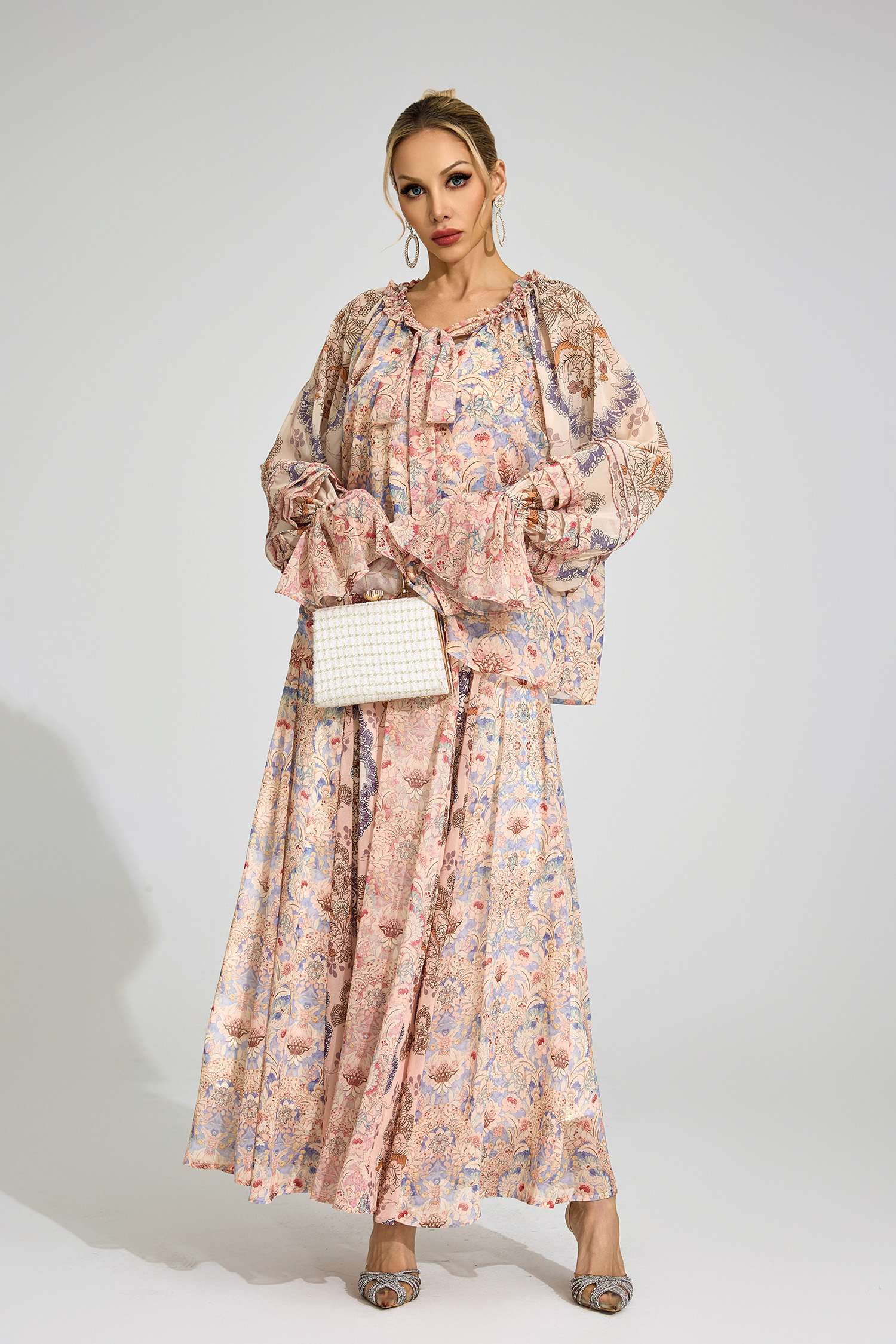 Birgit Pink Printed Set