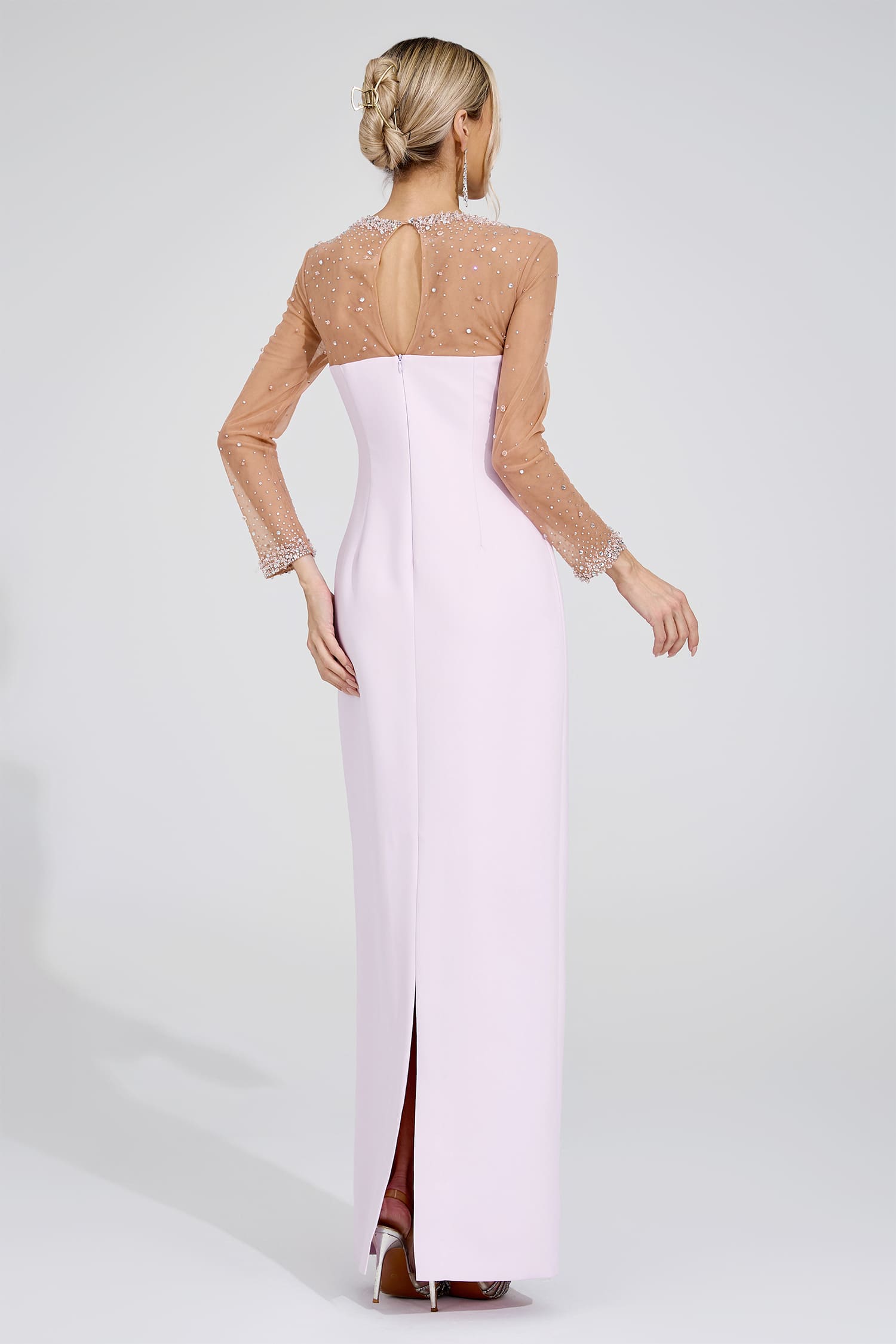 Bodil Pink Sheer Maxi Dress