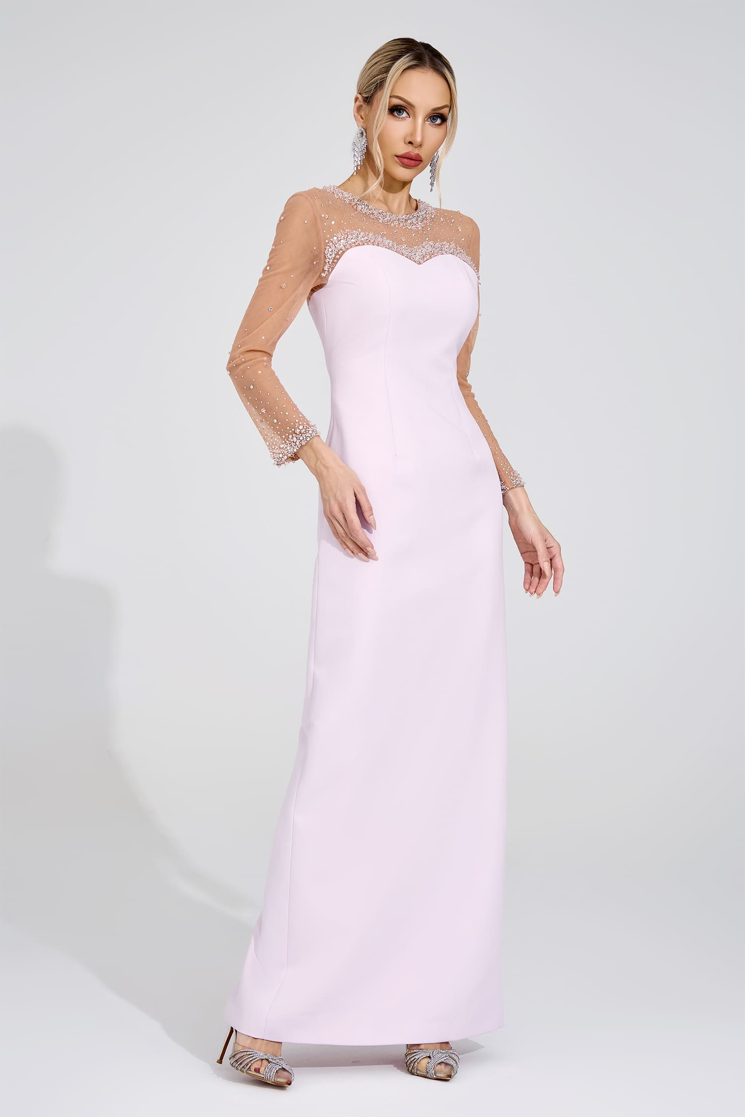 Bodil Pink Sheer Maxi Dress