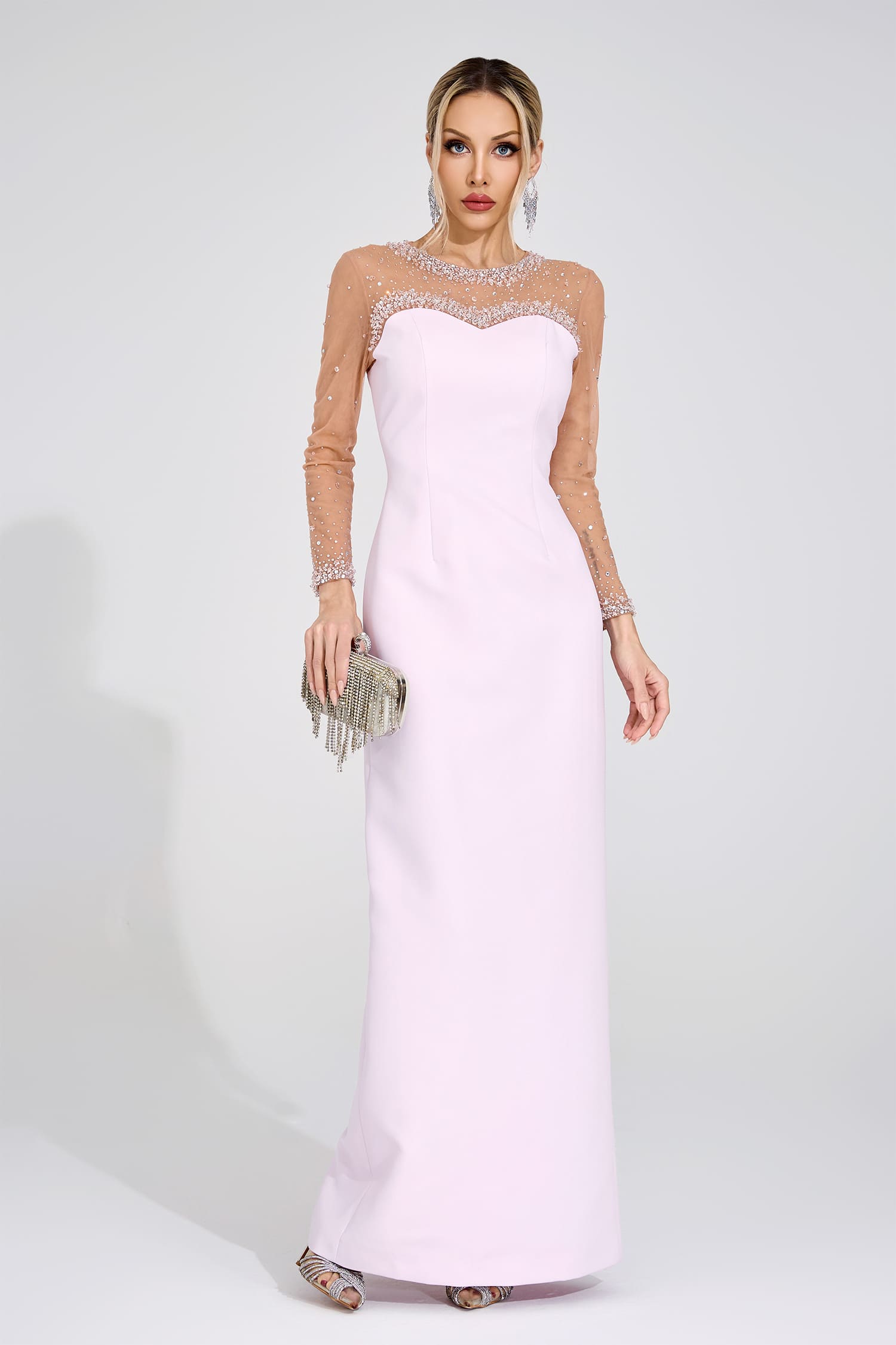 Bodil Pink Sheer Maxi Dress