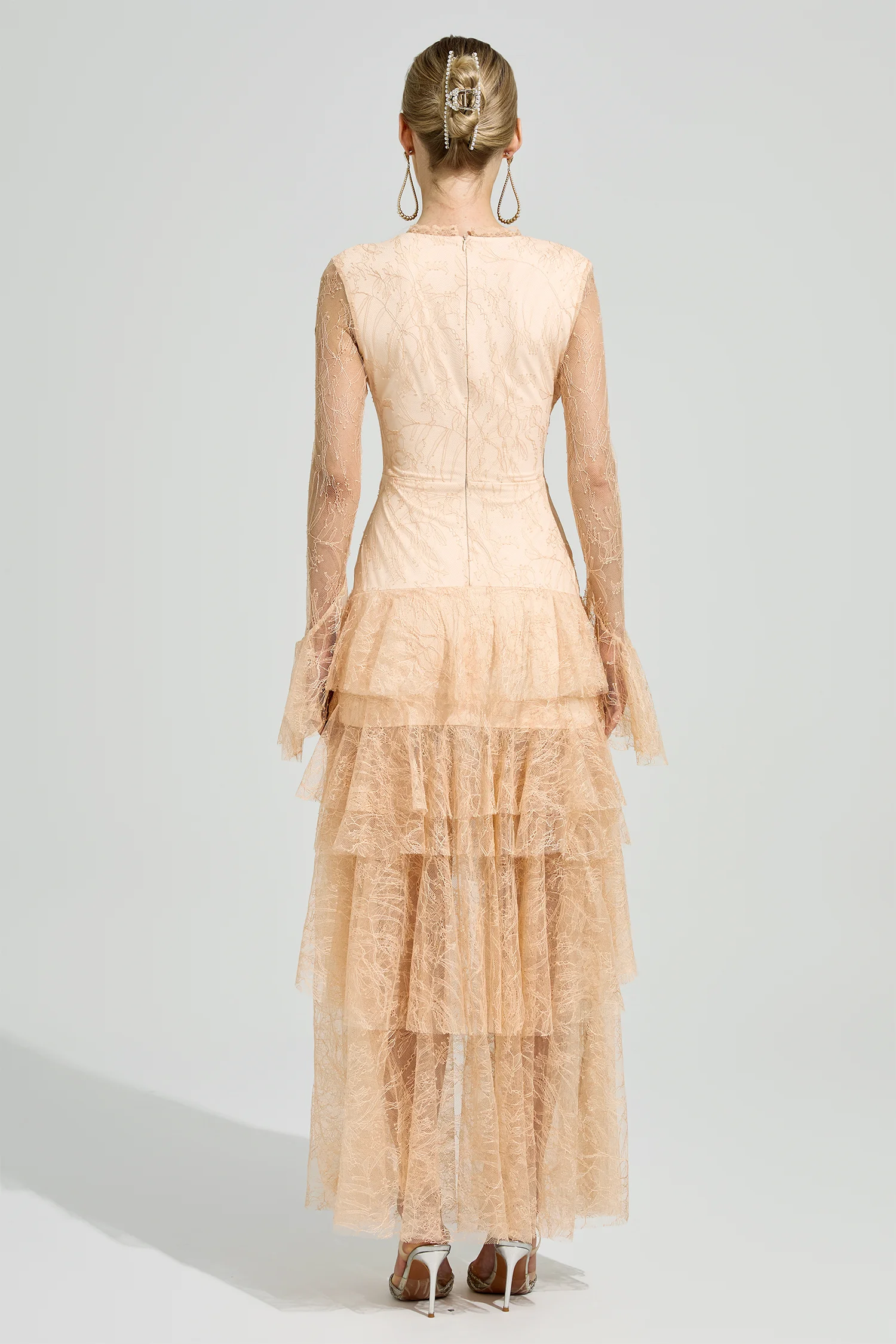Bourgeois Champagne V-Neck Formal Dress