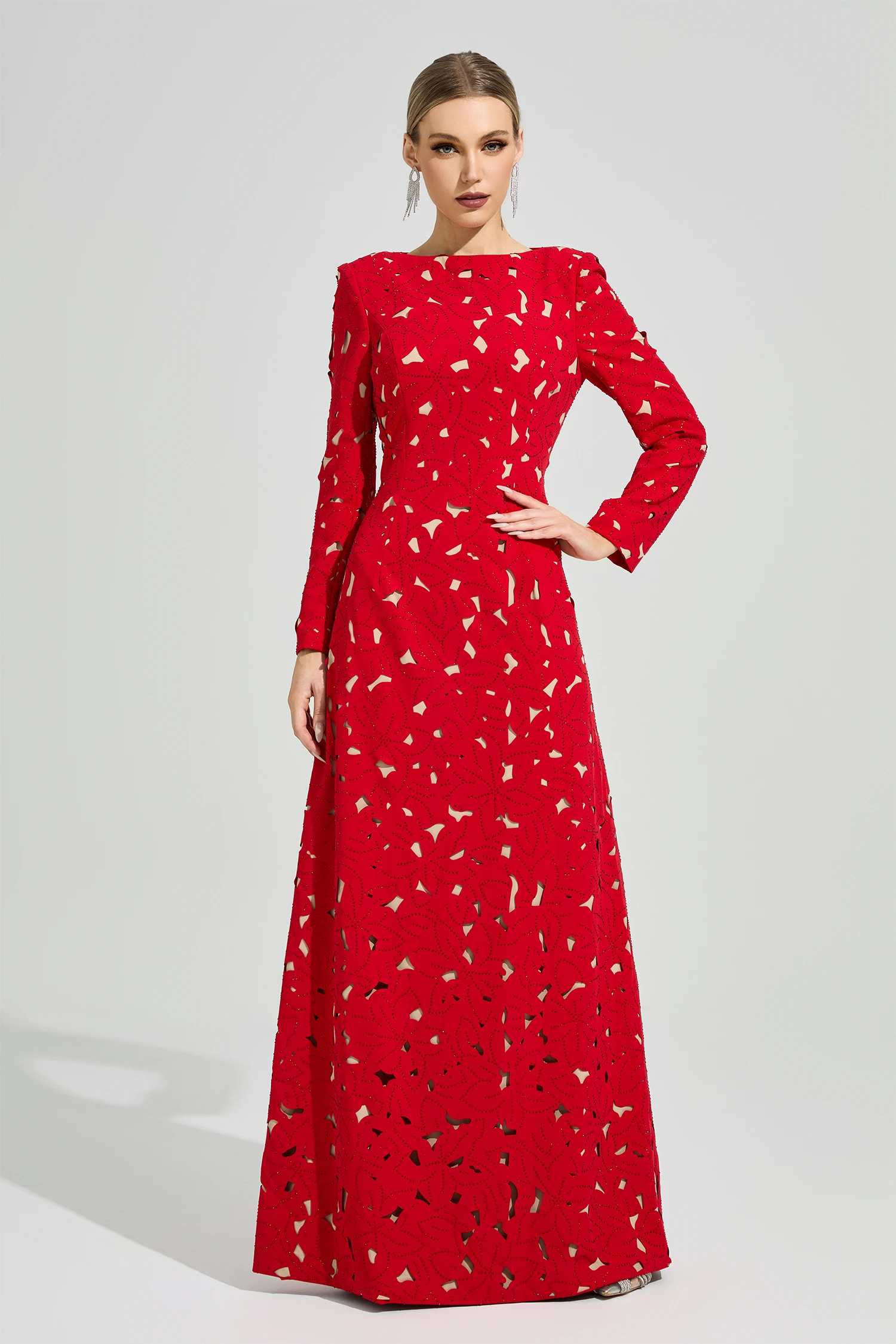 Brancusi Red Floral Dress
