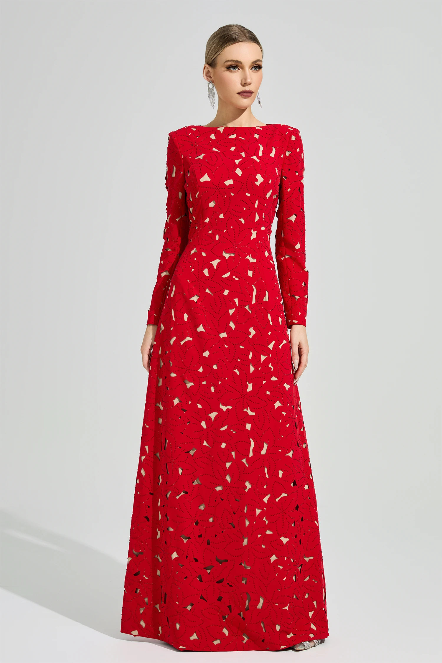 Brancusi Red Floral Dress
