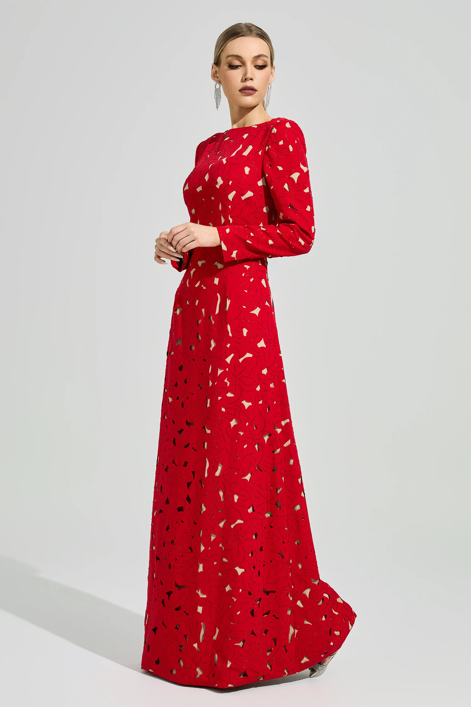 Brancusi Red Floral Dress