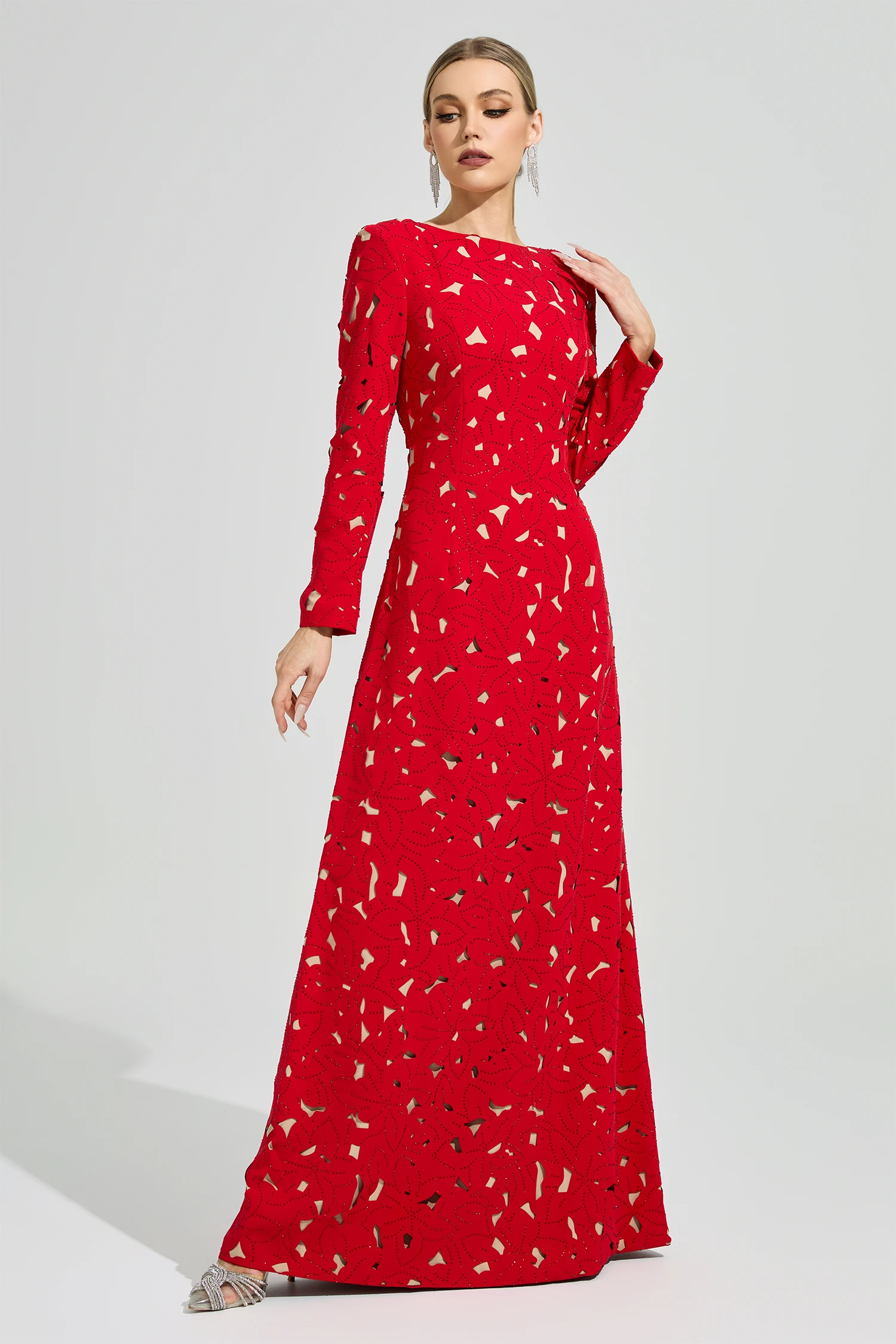 Brancusi Red Floral Dress