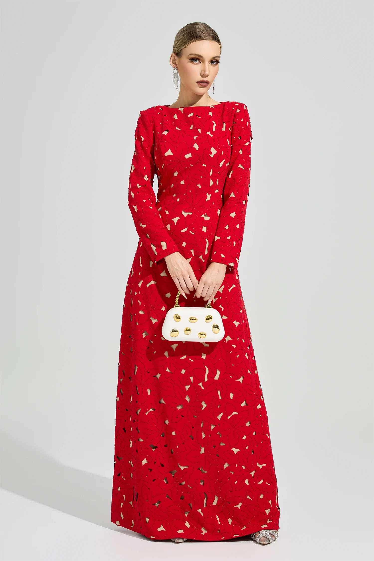 Brancusi Red Floral Dress