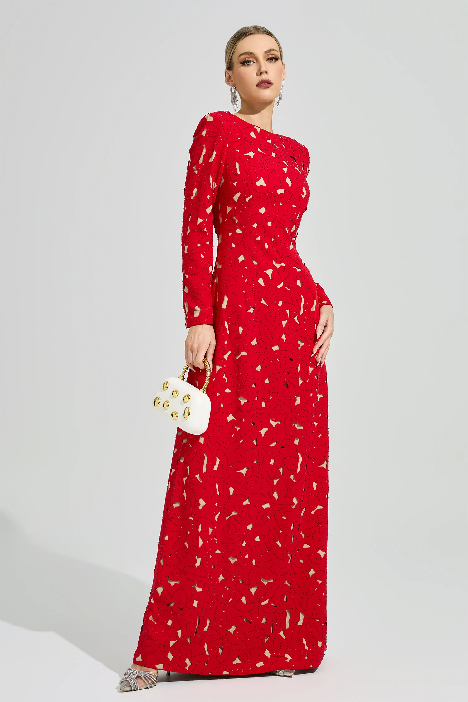 Brancusi Red Floral Dress