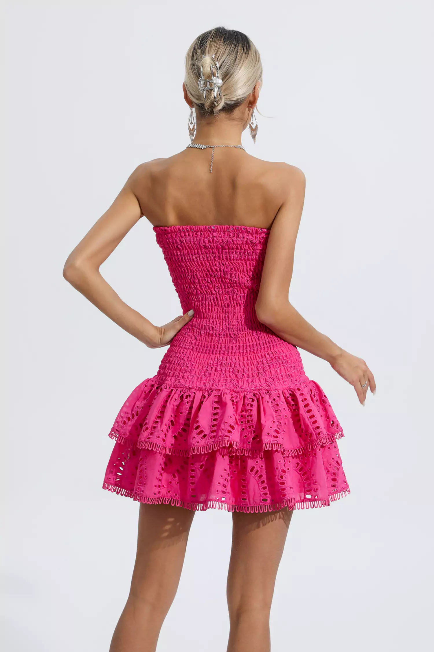 Bridget Rose Red Ruffle Mini Dress-CATCHALL