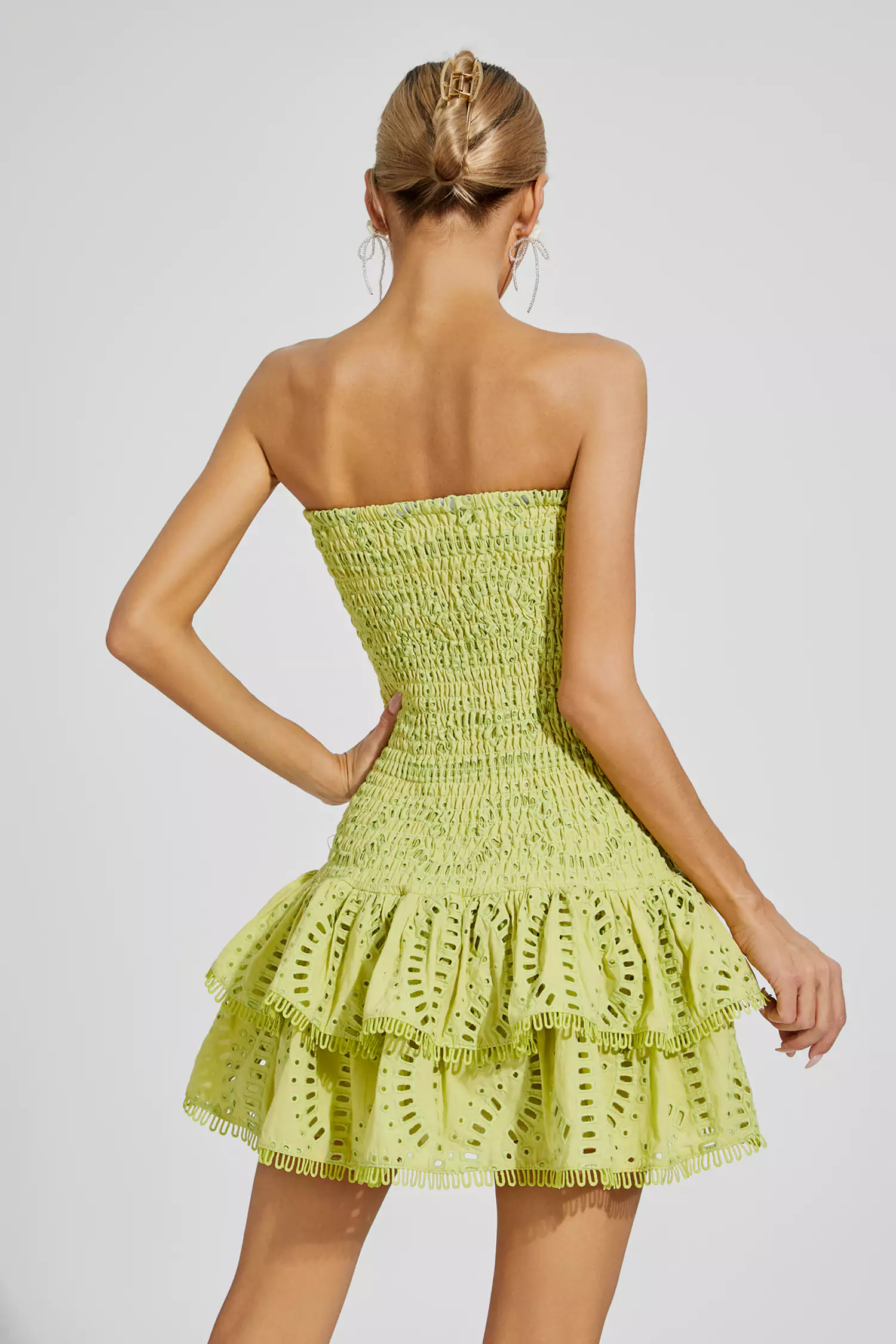 Bridget Green Ruffle Mini Dress-CATCHALL
