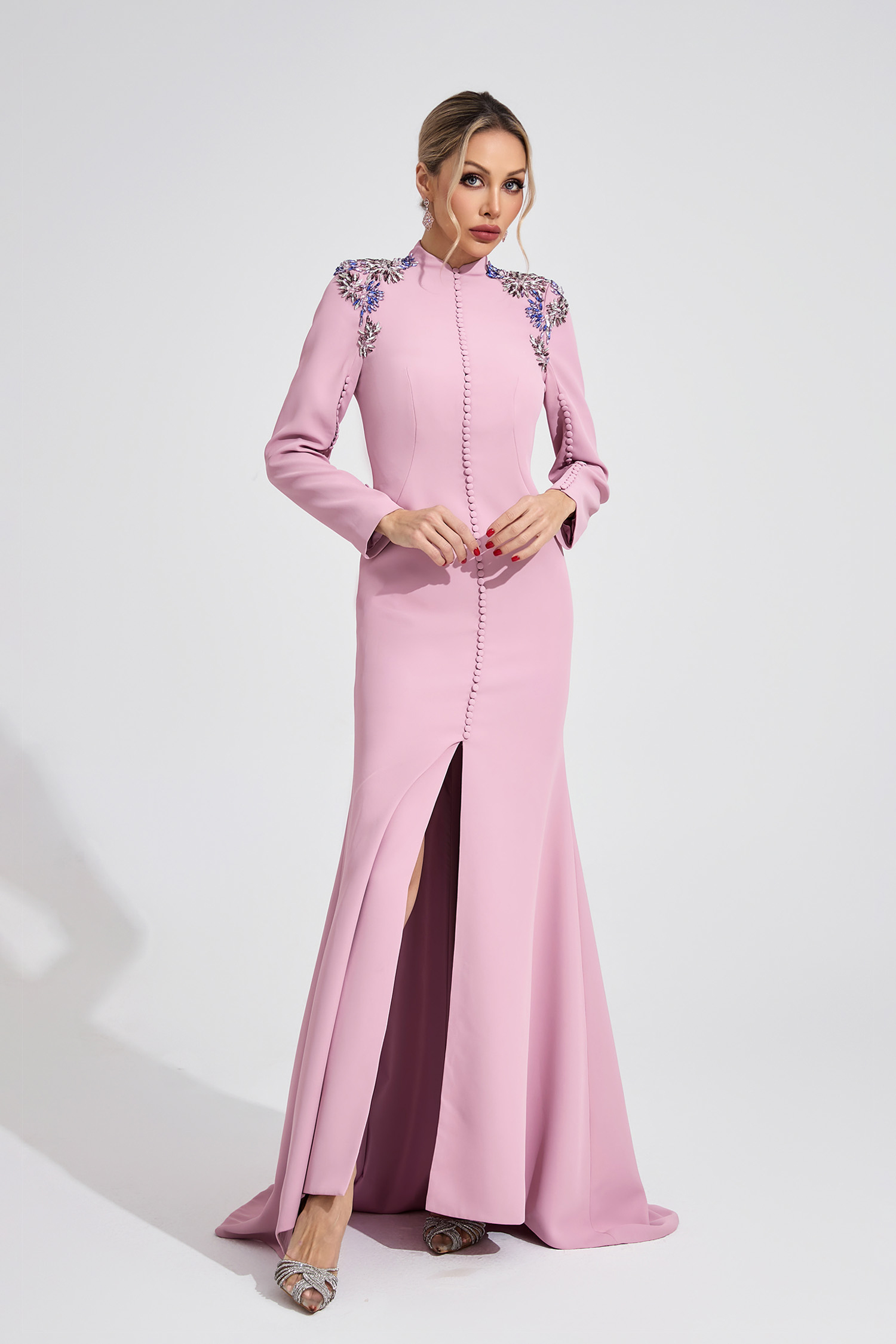 Brielle Pink Diamond Maxi Dress