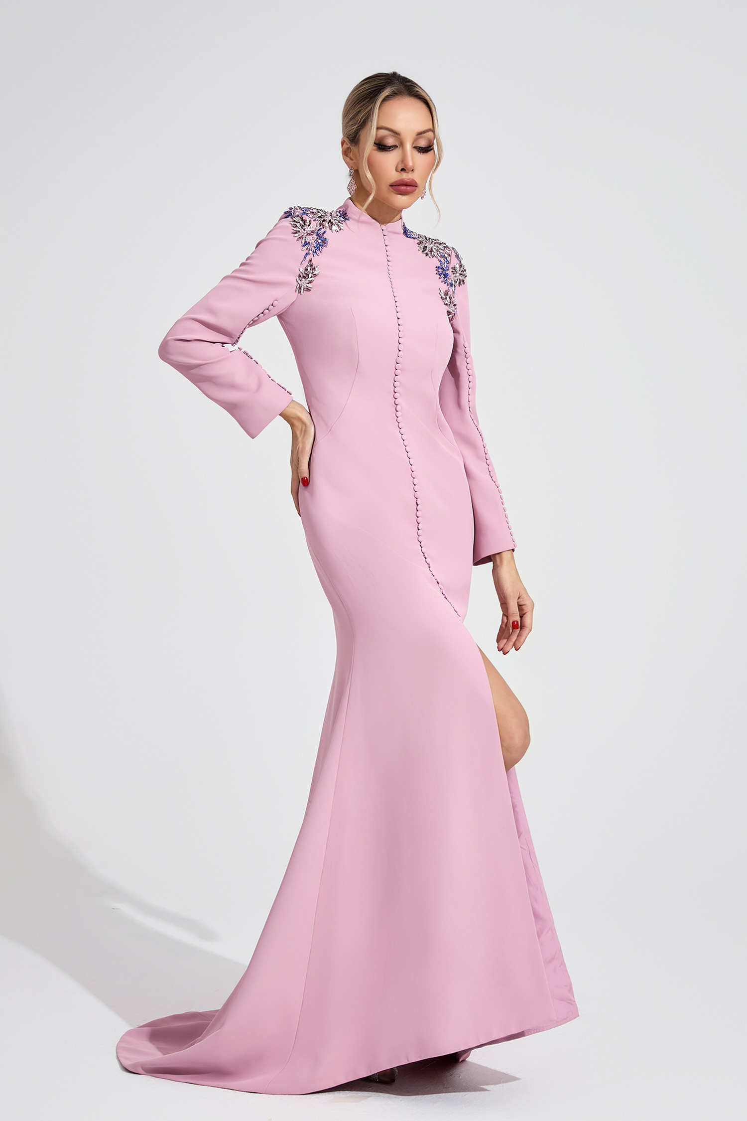 Brielle Pink Diamond Maxi Dress
