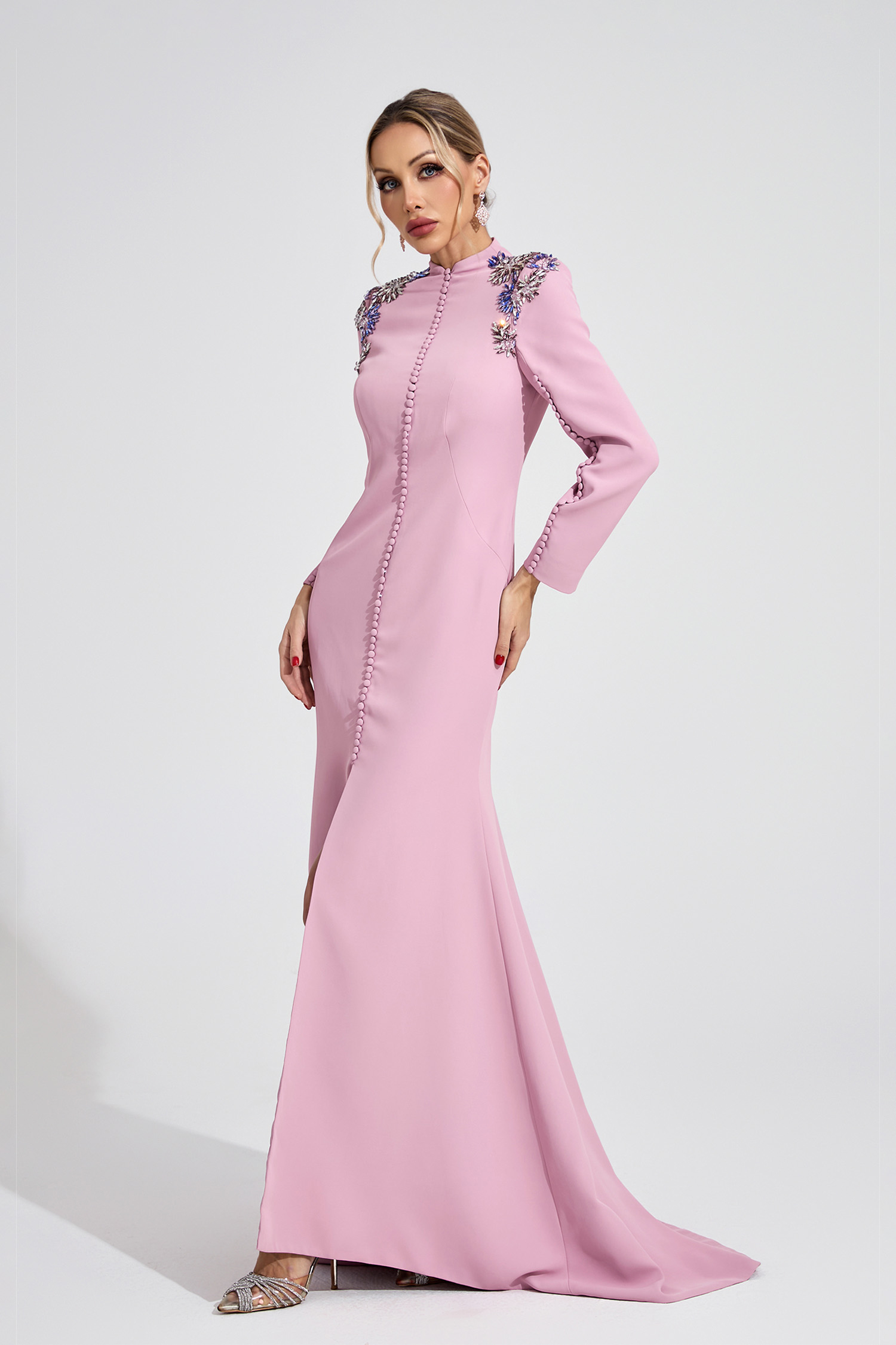 Brielle Pink Diamond Maxi Dress