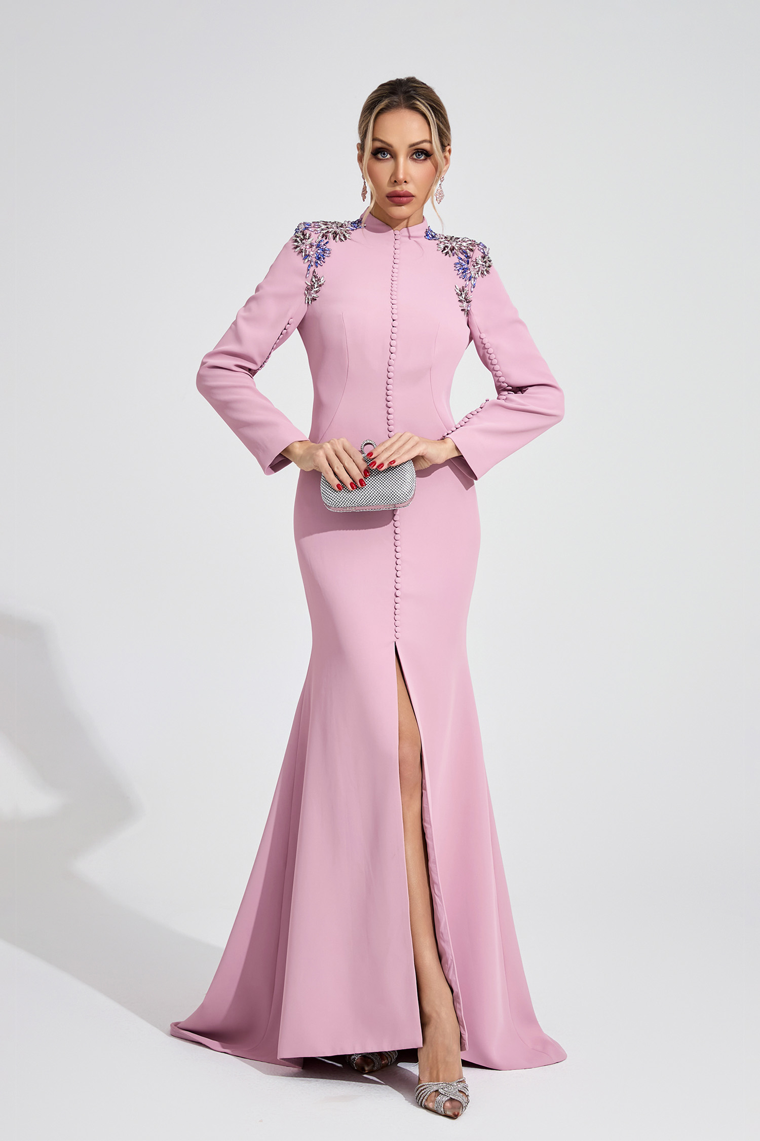 Brielle Pink Diamond Maxi Dress