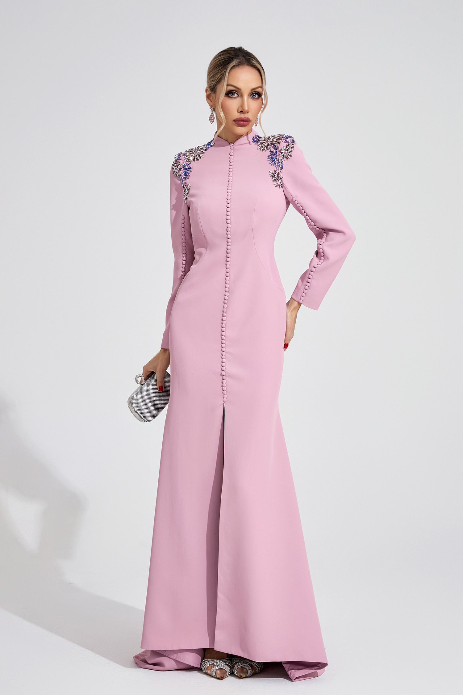 Brielle Pink Diamond Maxi Dress