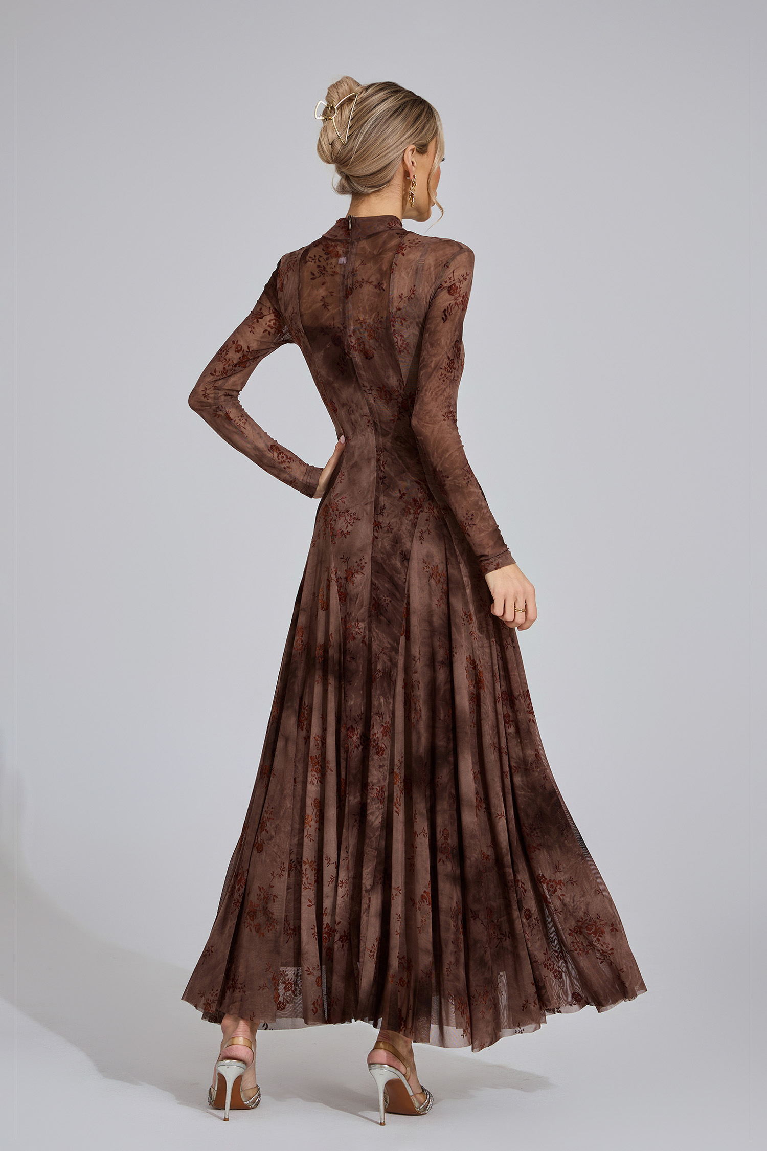 Bronwen Khaki Floral Growth Maxi Dress