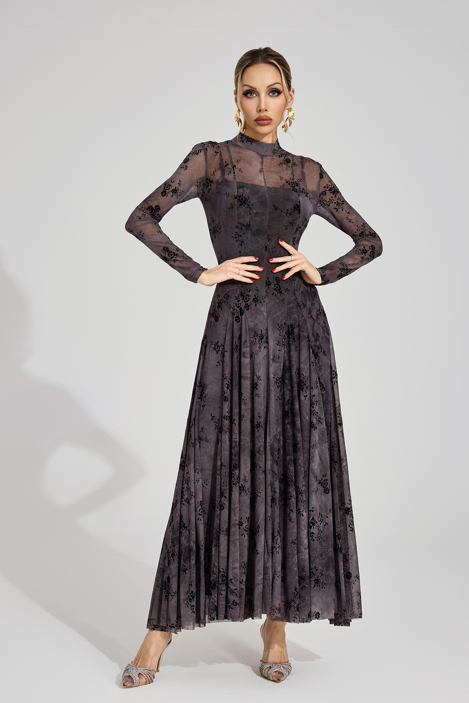 Bronwen Black Floral Growth Maxi Dress