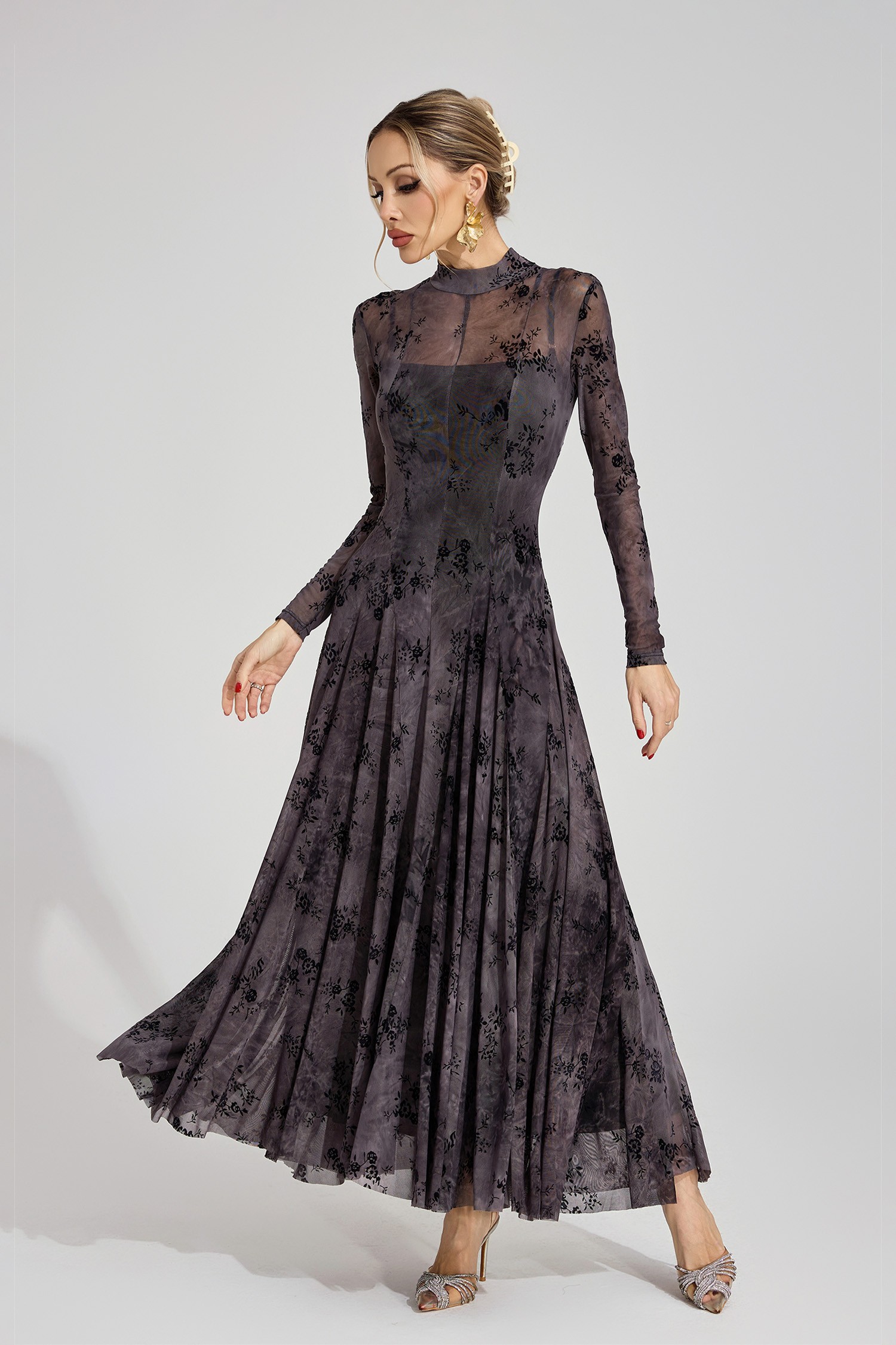 Bronwen Black Floral Growth Maxi Dress