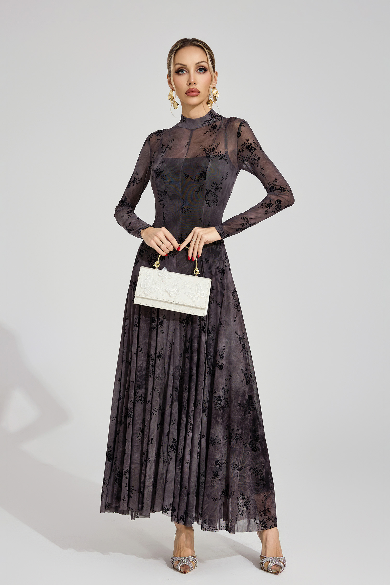 Bronwen Black Floral Growth Maxi Dress