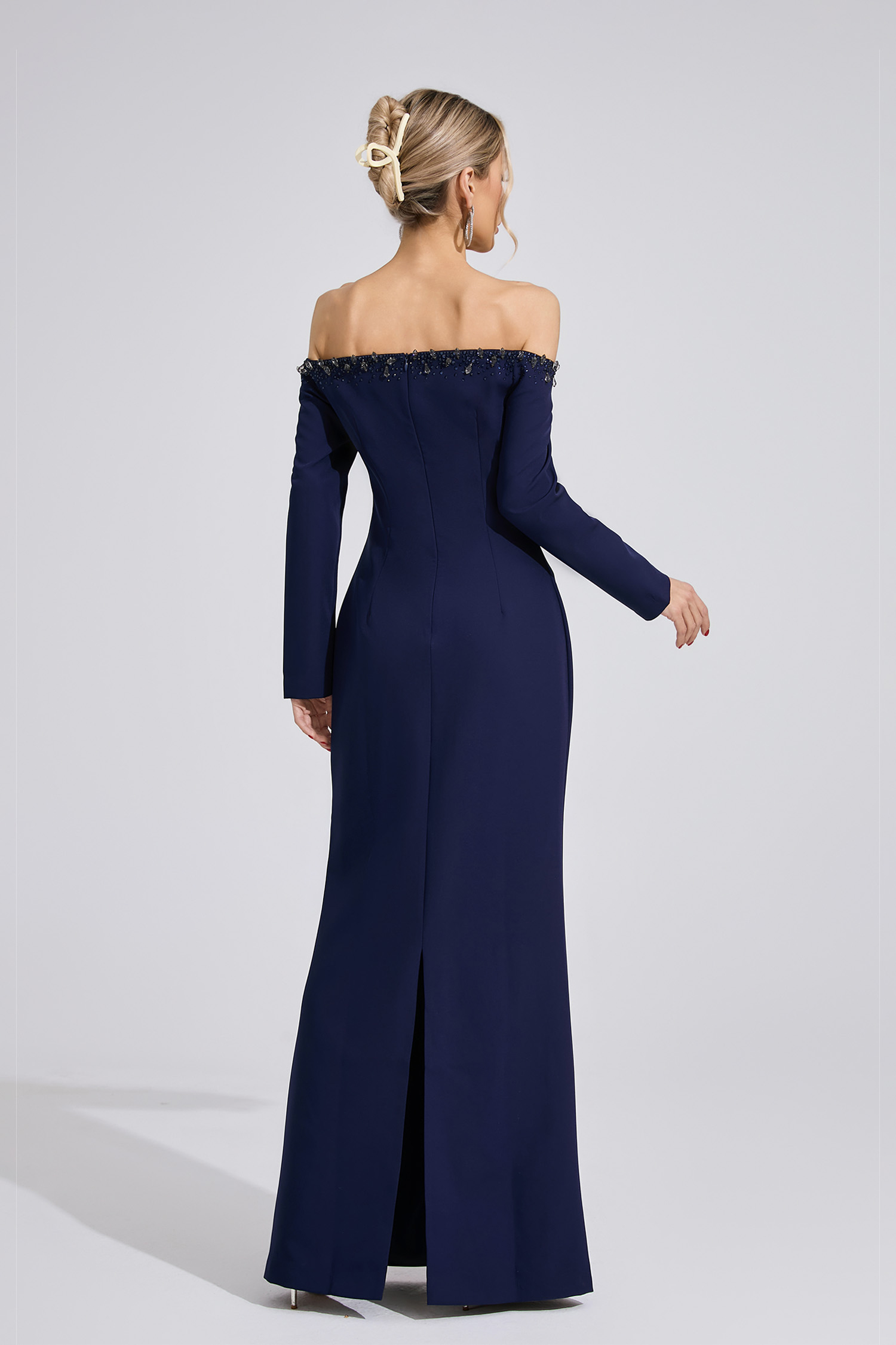 Brook Dark Blue Diamond Maxi Dress