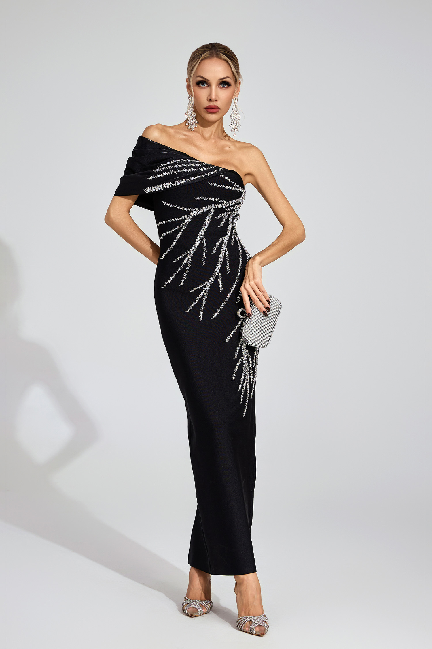 Brooke Black Diamond Bandage Dress