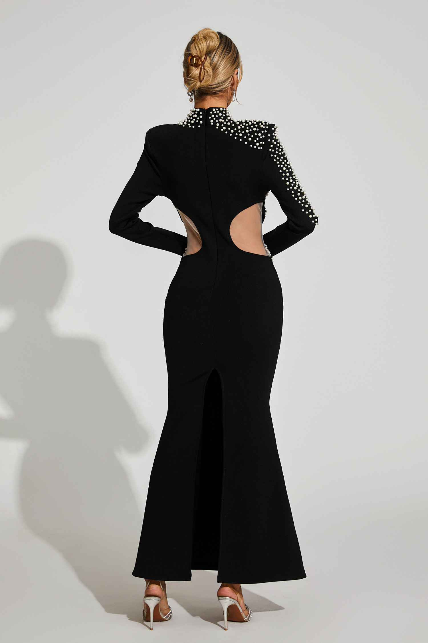 Bunyan Black Cut Out Mesh Bandage Dress
