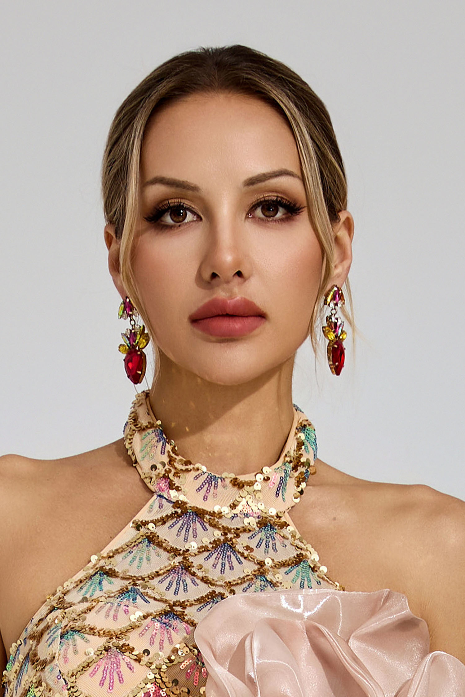 Burgess Red Diamond Earrings
